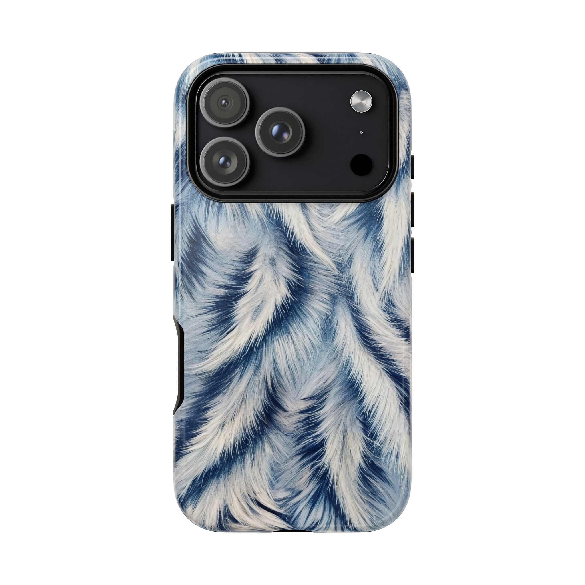 Blue Faux Fur Texture Protective Tough iPhone Case