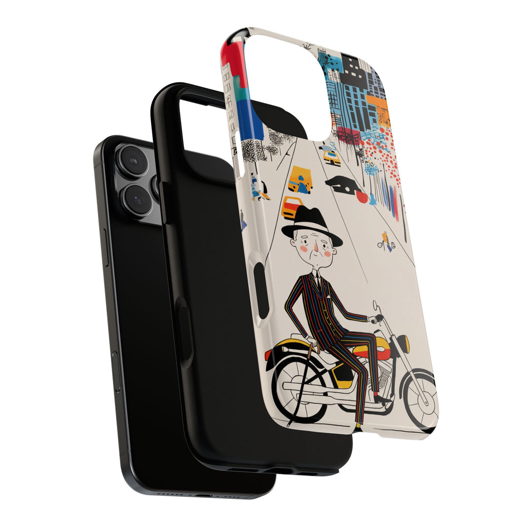 Custodia per iPhone Moto Nonno Vintage | Paesaggio Urbano Illustrato