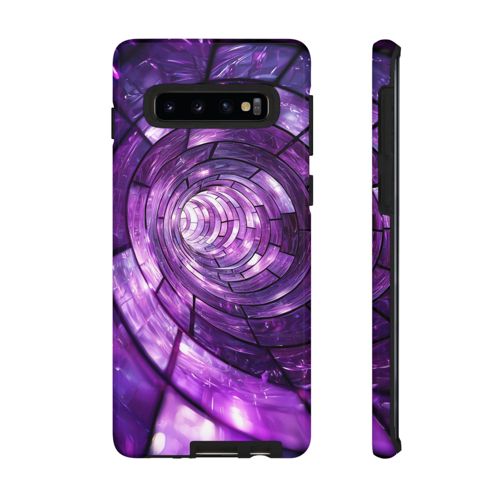 Custodia rigida per Samsung Galaxy Purple Vortex — Cover protettiva a spirale astratta