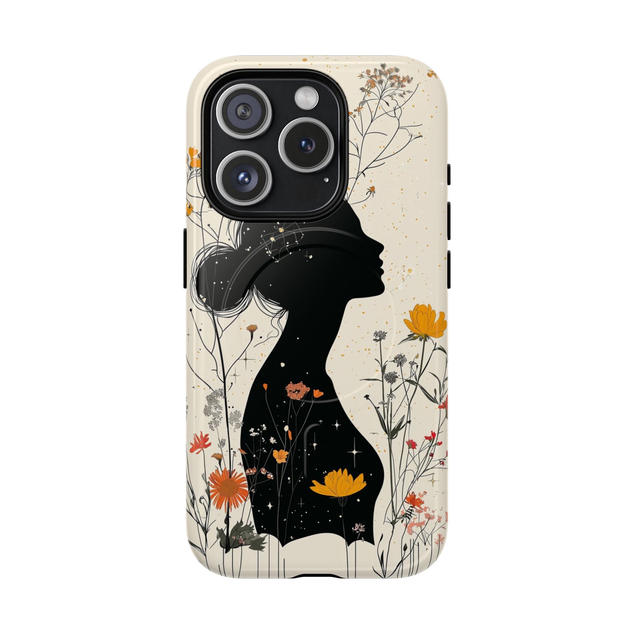 Custodia MagSafe per iPhone con silhouette floreale | Botanical Woman