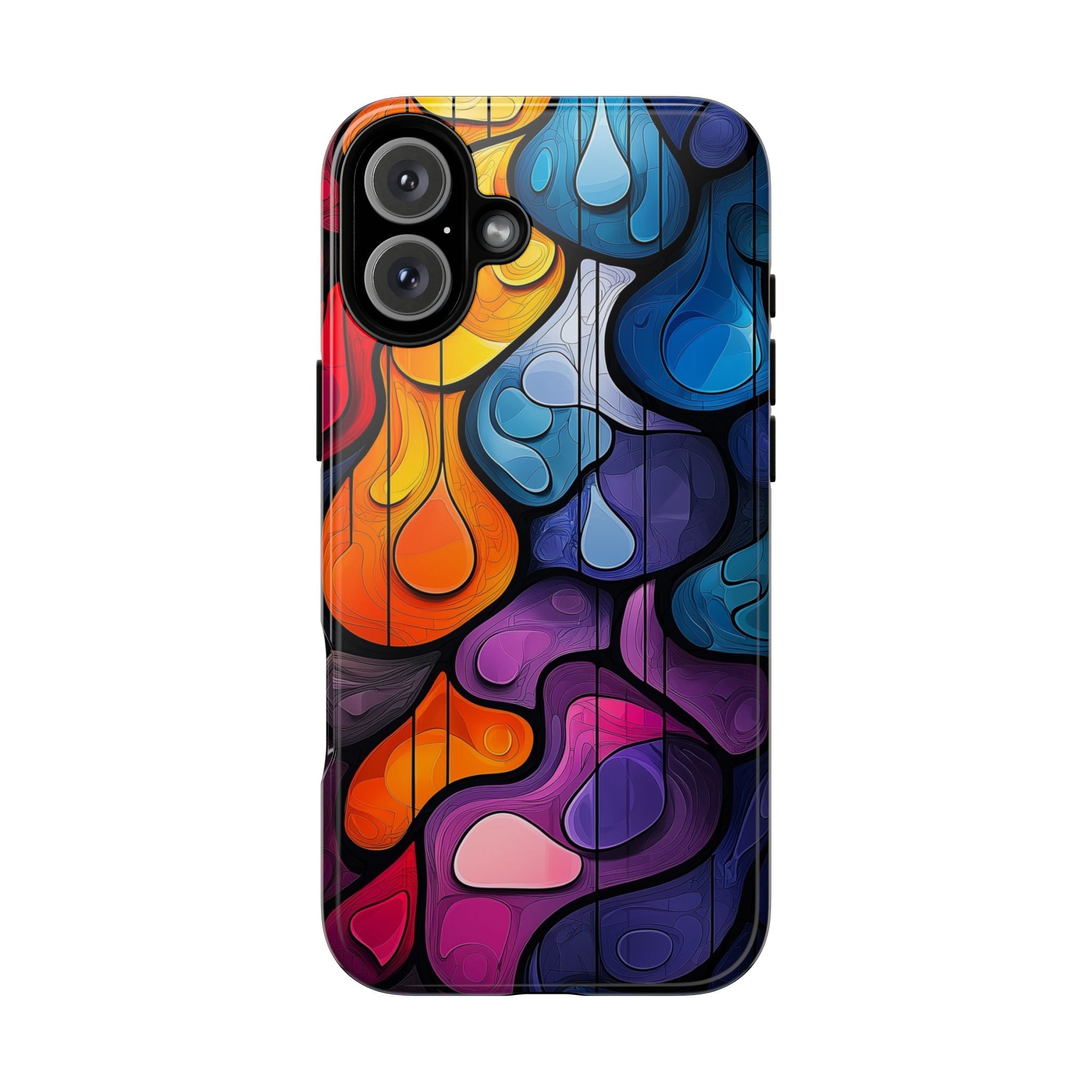 Abstract Colourful Drop iPhone Case — Vibrant Stained-Glass