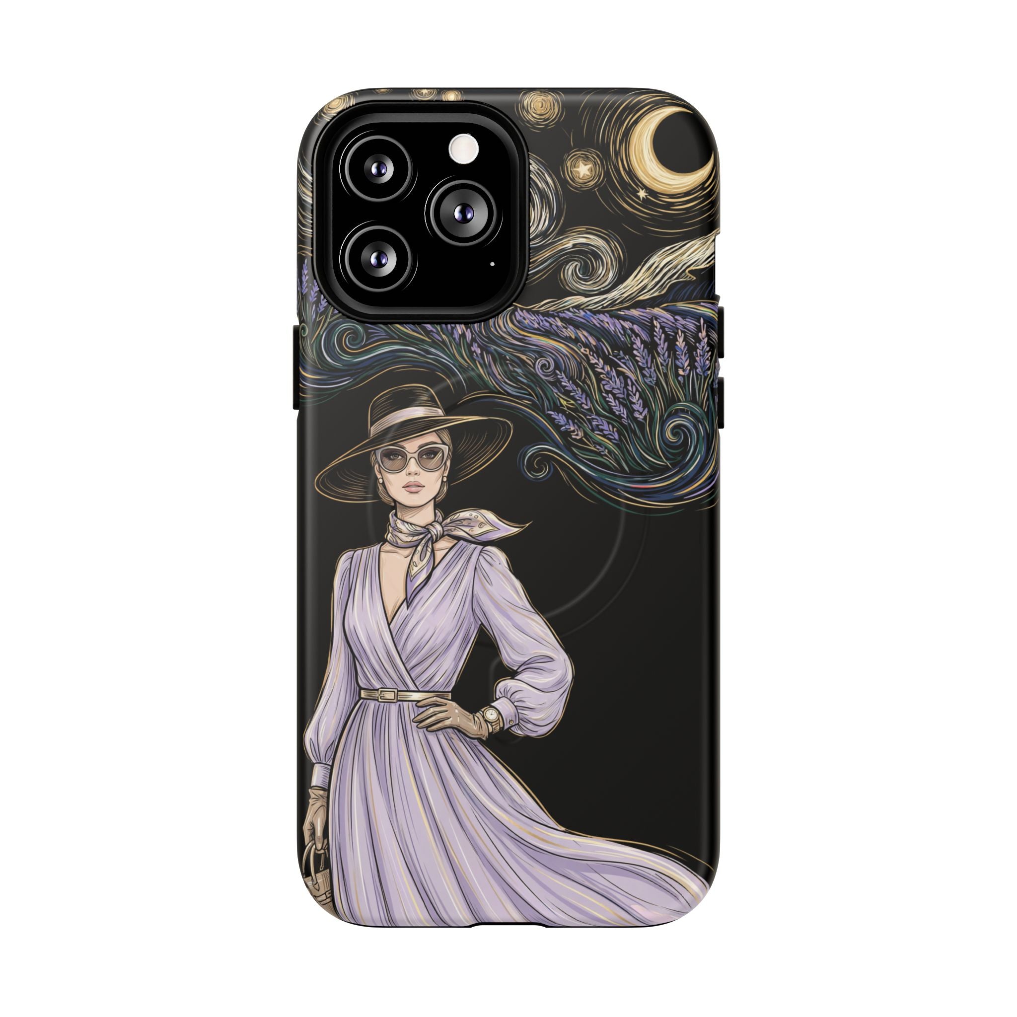 Starry Night Lavender Woman MagSafe iPhone Case | Artistic Protective Tough Case