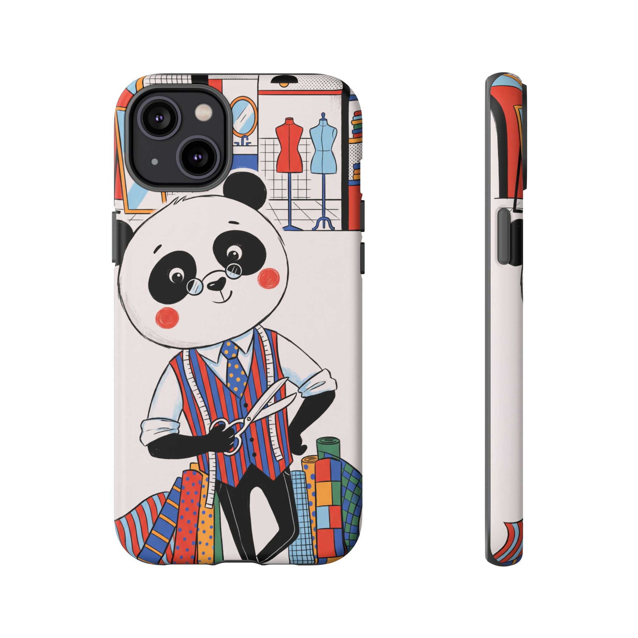 Panda Tailor iPhone Case | Cute Seamstress Cartoon