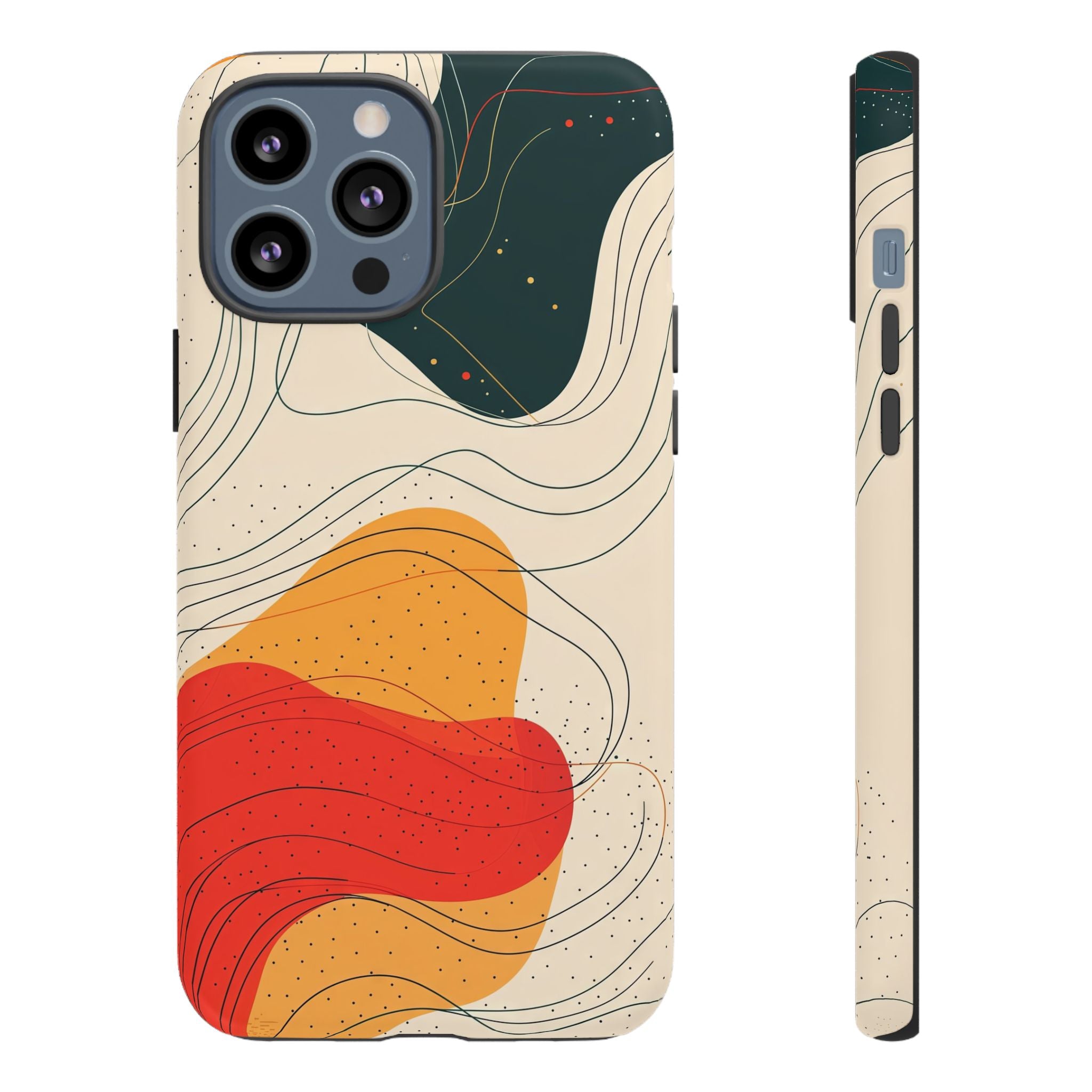 Abstract Retro Waves iPhone Case | Colourful Modern Art