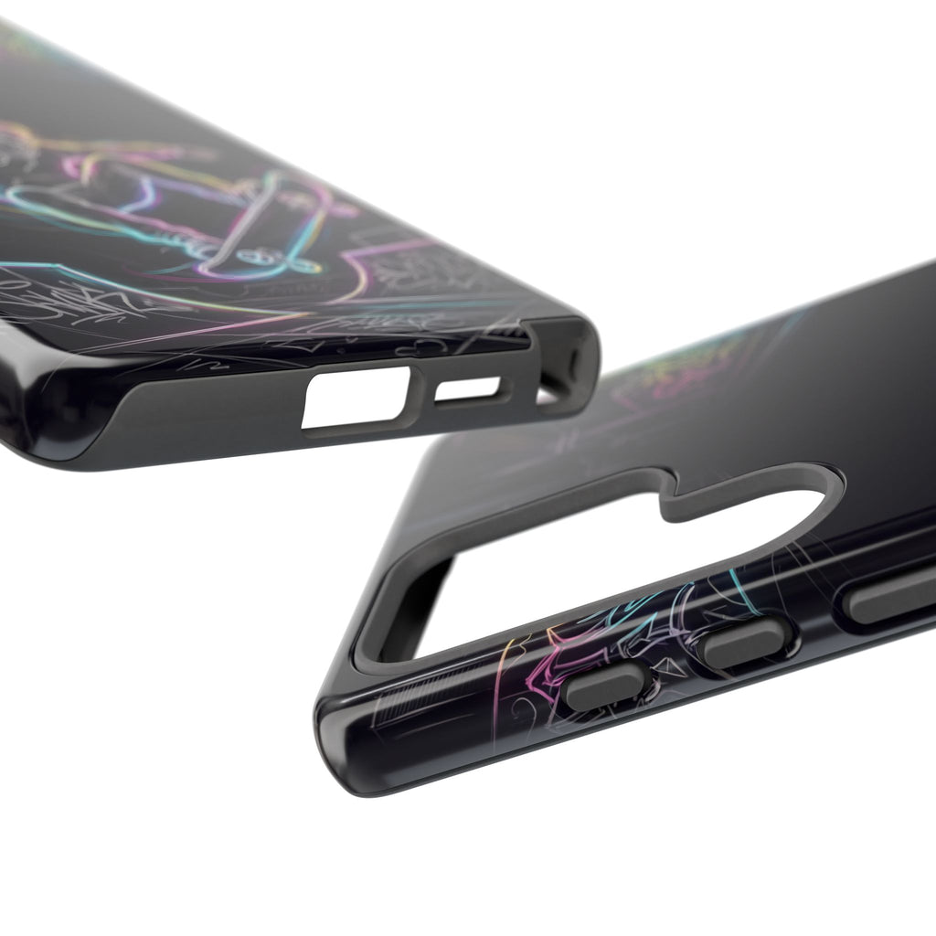 Neon Skateboard Samsung Galaxy Phone Case | Glow Skatepark Protective Cover