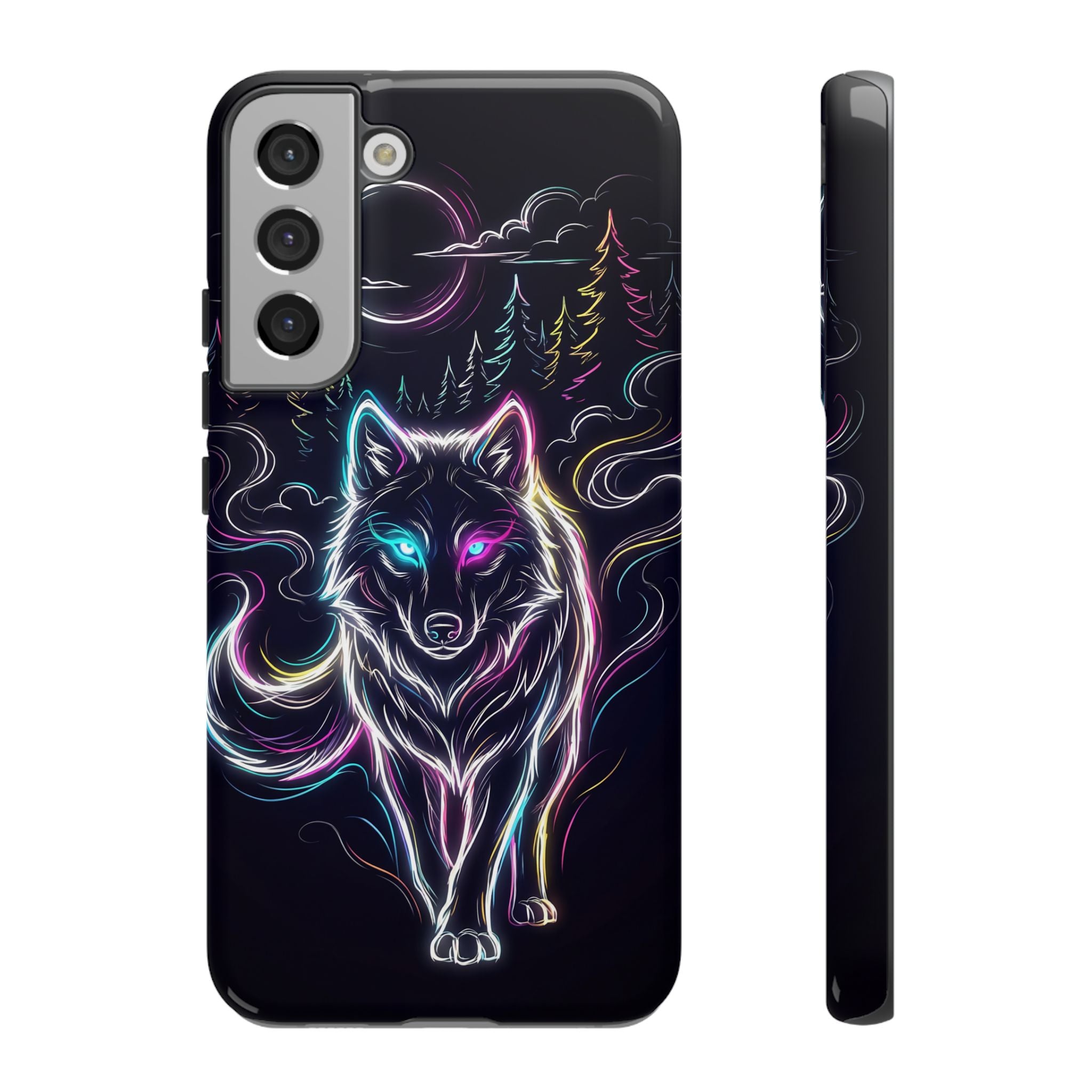 Neon Wolf Samsung Galaxy Phone Case | Mystic Glow Protective Tough Case