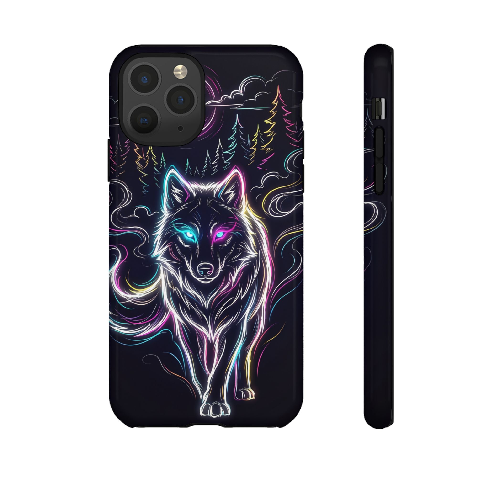 Neon Wolf iPhone Case | Mystic Glow Protective Tough Case