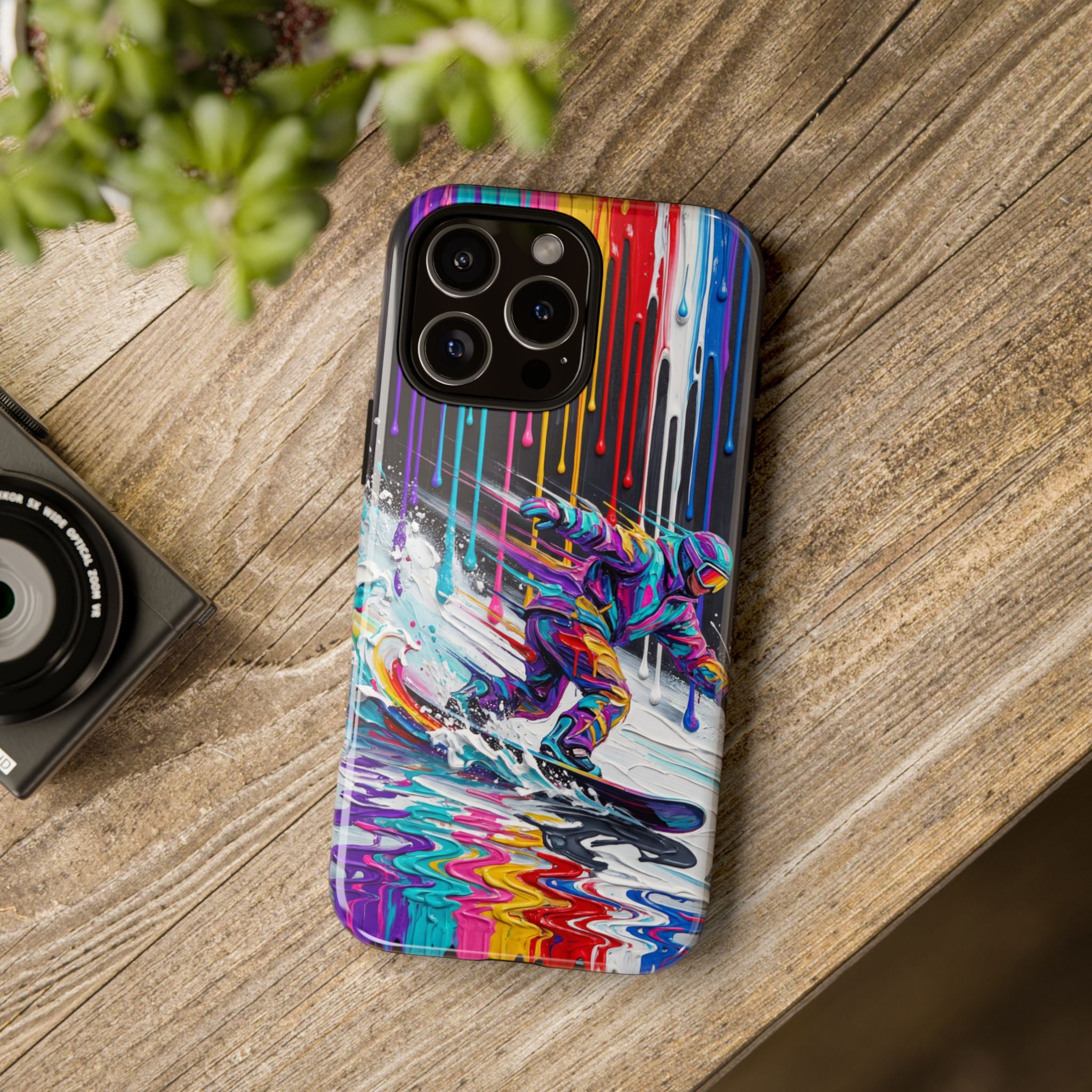Colourful Snowboarder Art iPhone Case