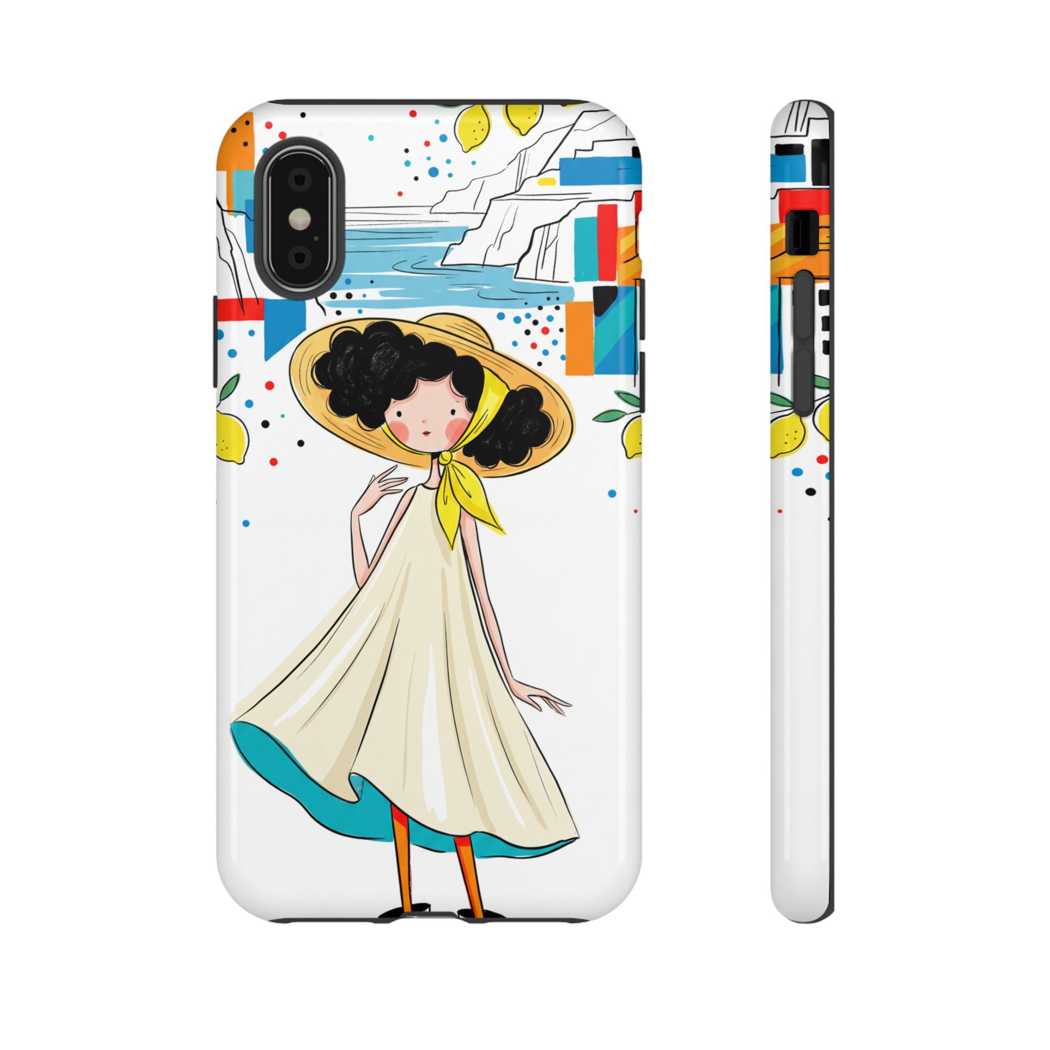 Cute Summer Girl iPhone Case | Whimsical Coastal Illustration Protective Case