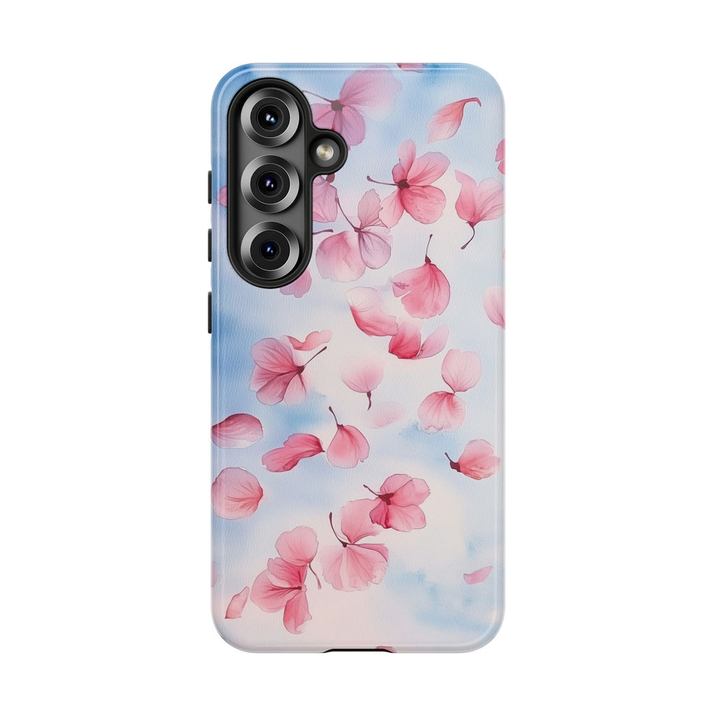 Floral Petal Tough Samsung Galaxy Case | Pink Falling Blossoms