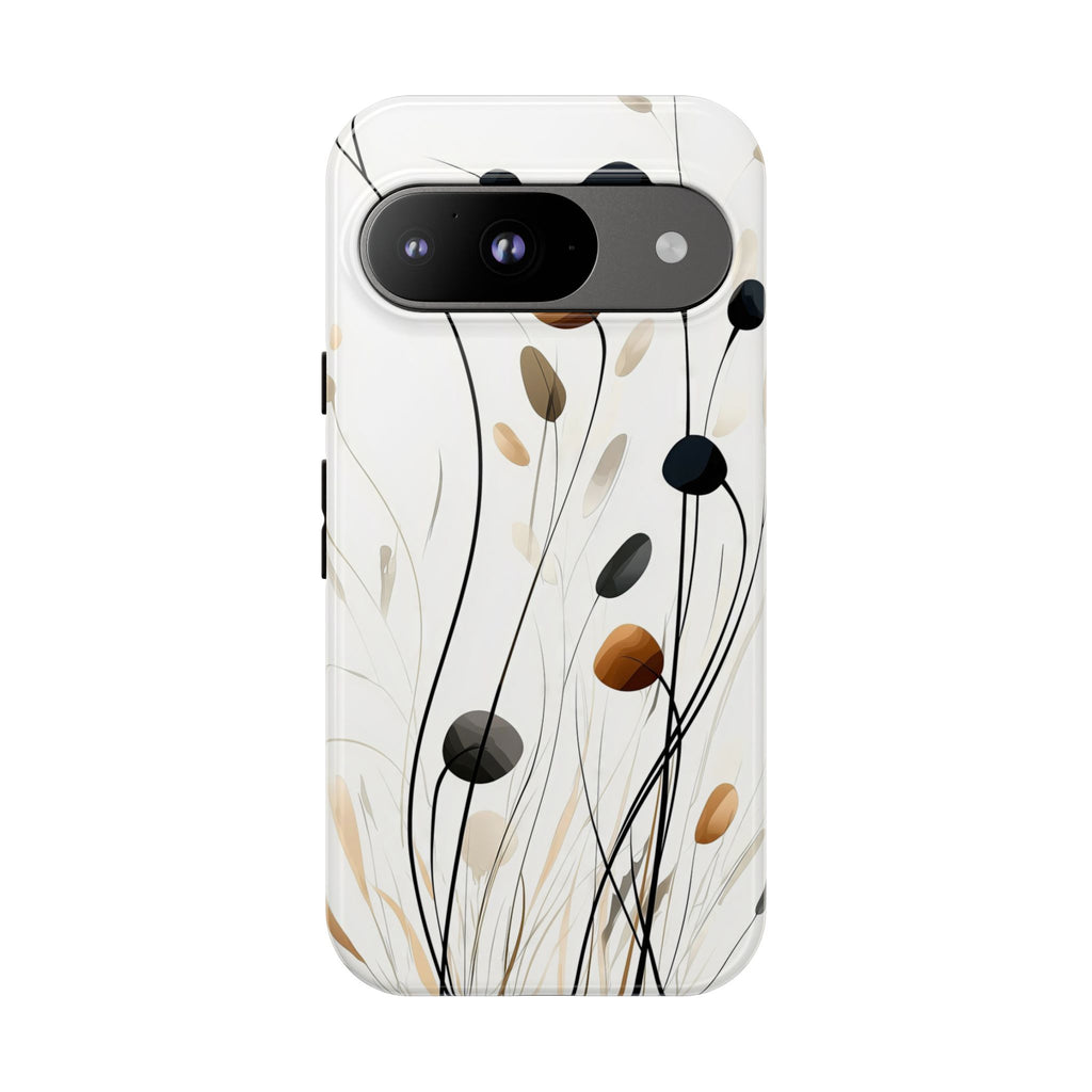 Floral Breeze Tough Google Pixel Case | Minimal Neutral Botanical Design