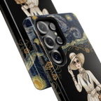 Vintage Starry Night Fashion Samsung Galaxy Phone Case | Elegant Lady in White Dress