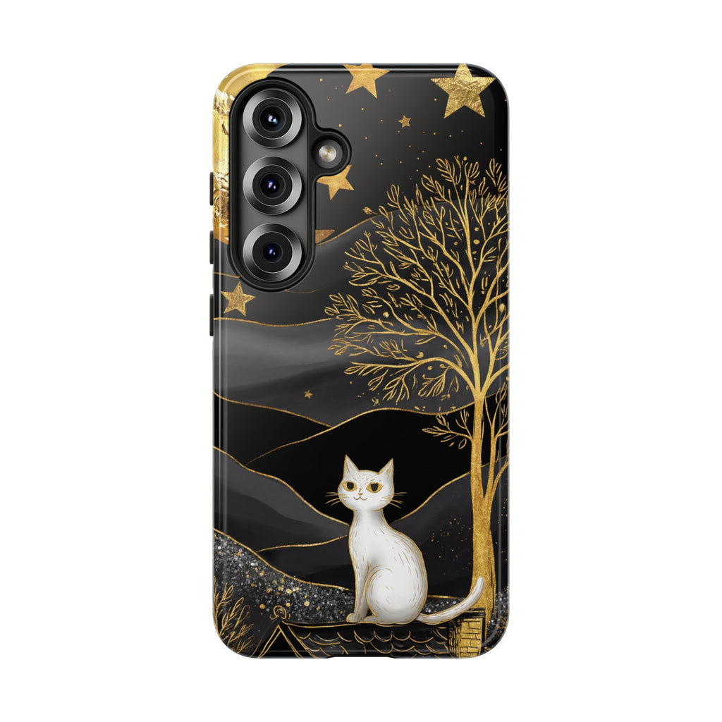 Gold Moon & Celestial Cat Samsung Galaxy Case