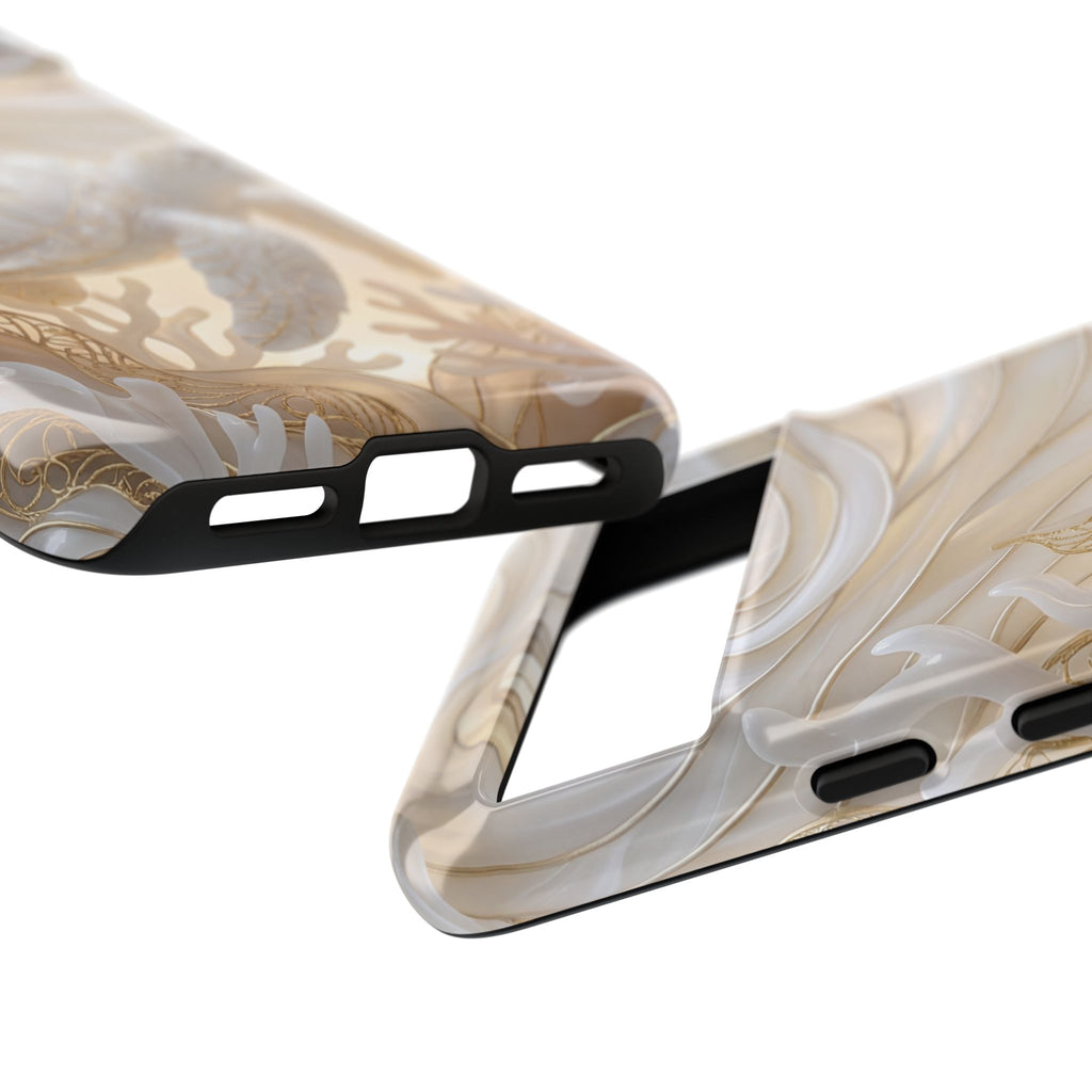 Sea Turtle Tough Google Pixel Case — Elegant Nautical Coral Design