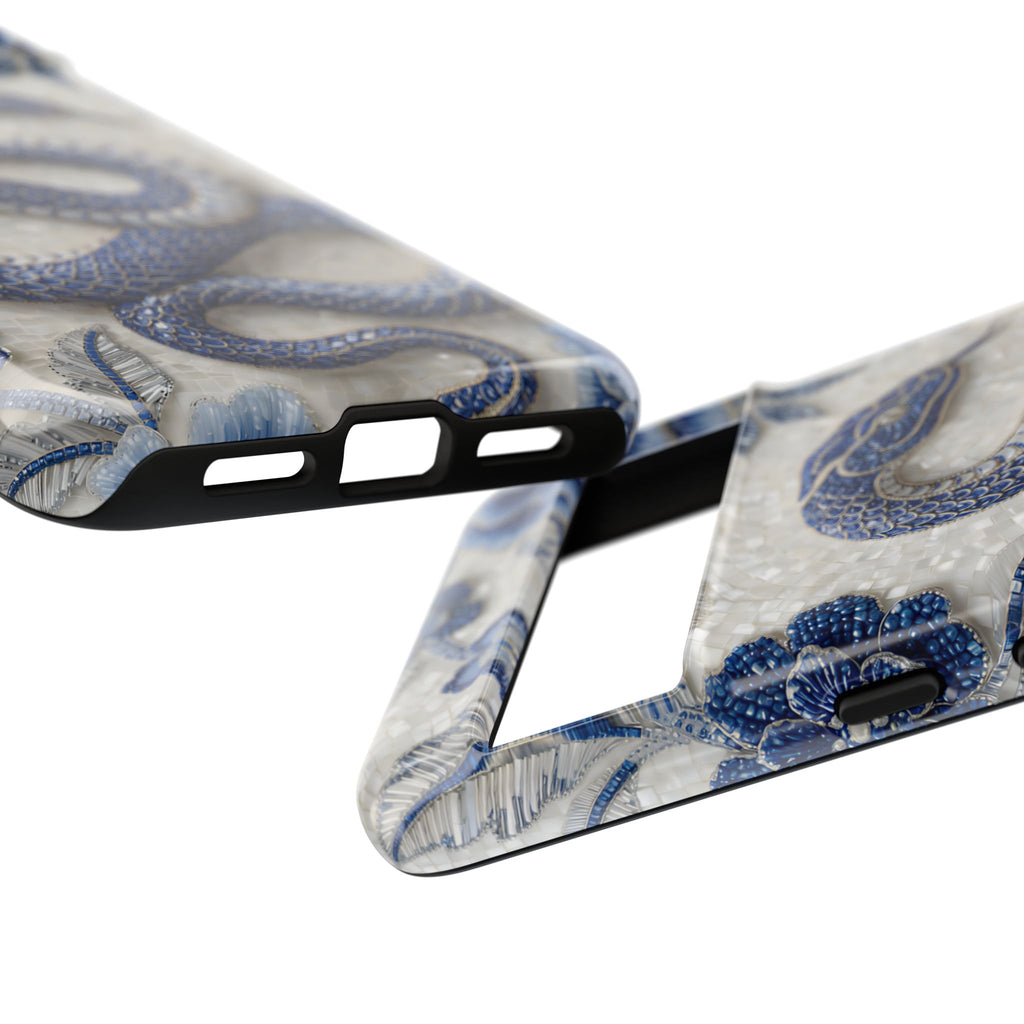 Asian Zodiac Snake Google Pixel Phone Case | Blue & White Porcelain Slim Shockproof Case | Year of the Snake