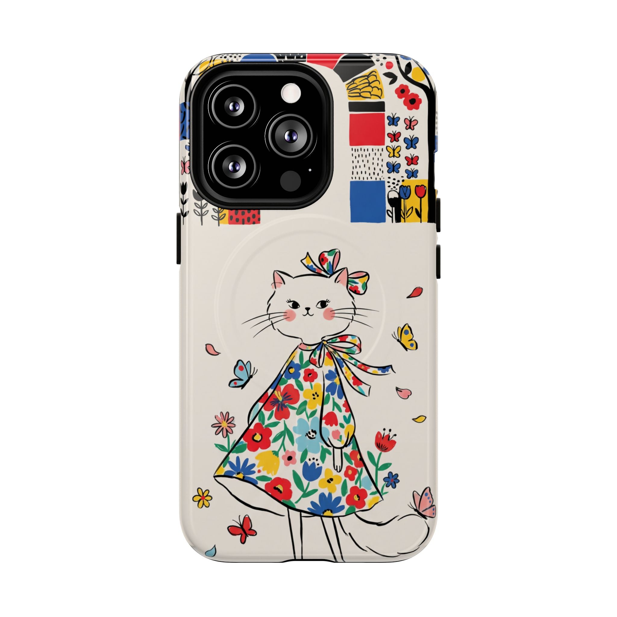 Floral Kitty MagSafe iPhone Case | Cute Cat