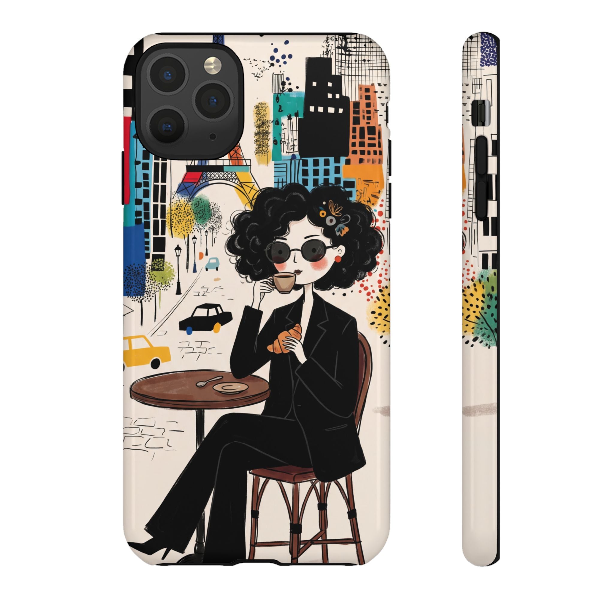 Paris Cafe Chic iPhone Case | Stylish Woman Illustration iPhone Cover