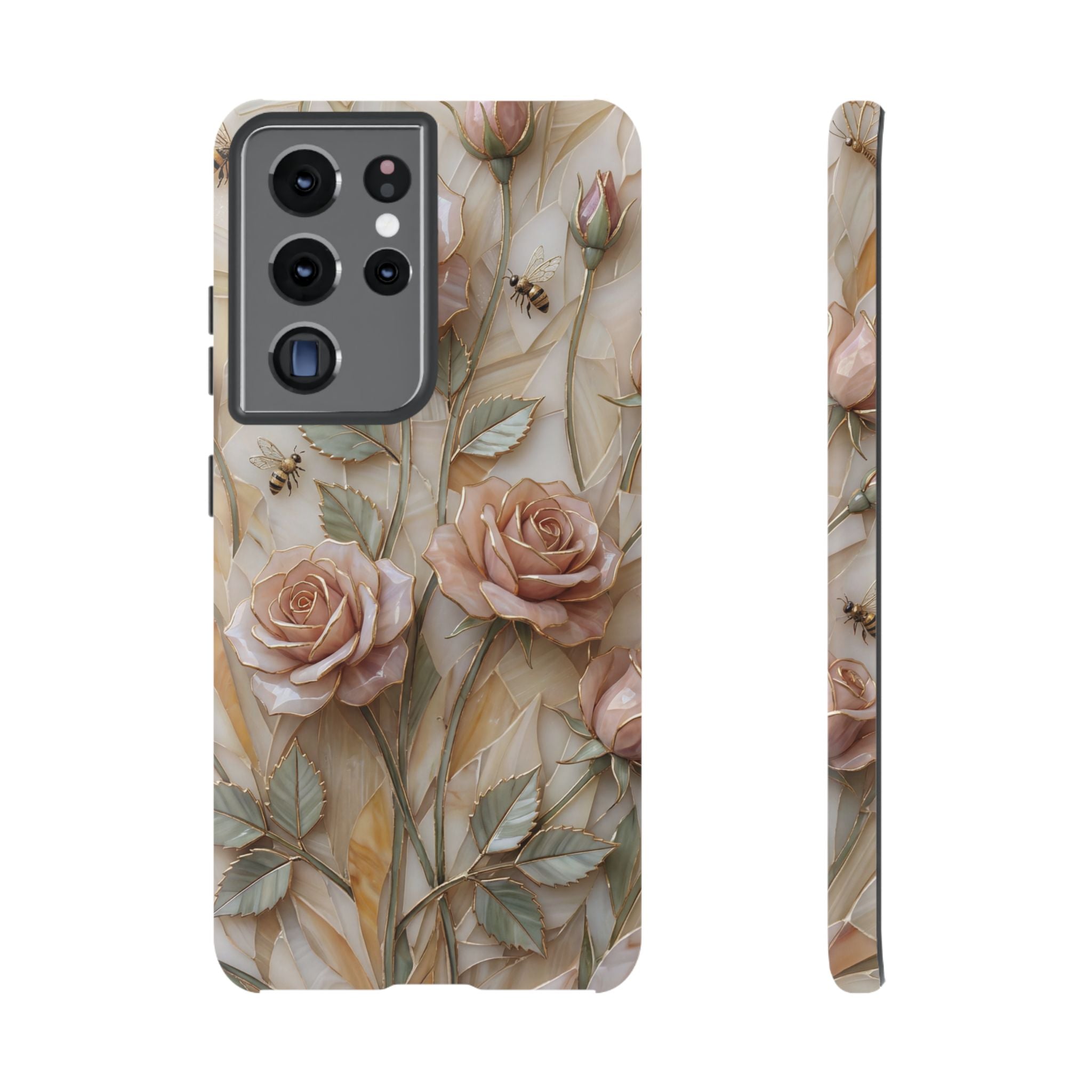 Vintage Blush Rose Floral Tough Samsung Galaxy Protective Cover