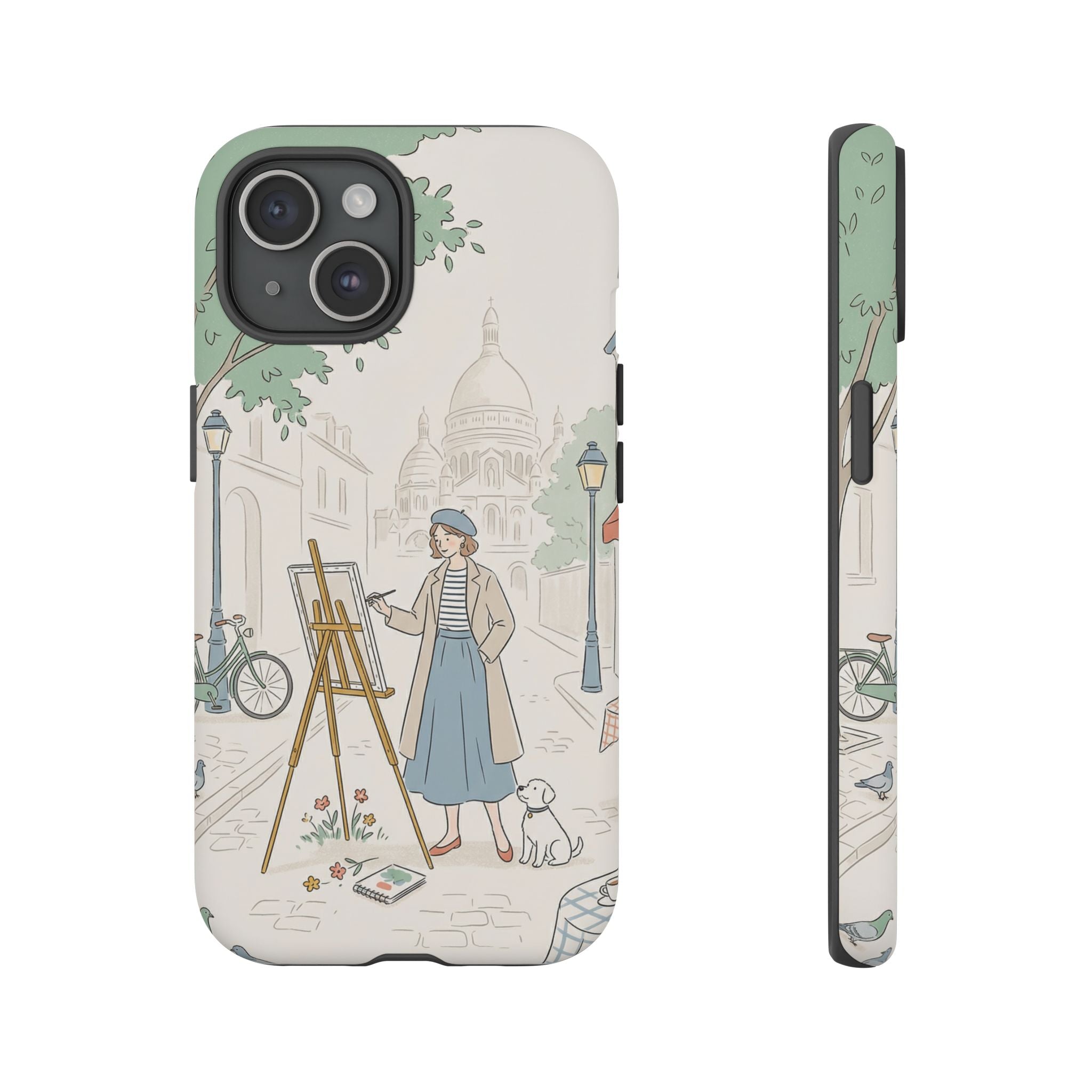 Artist in Paris iPhone Case | Vintage Painter Street Scene Protective Cover