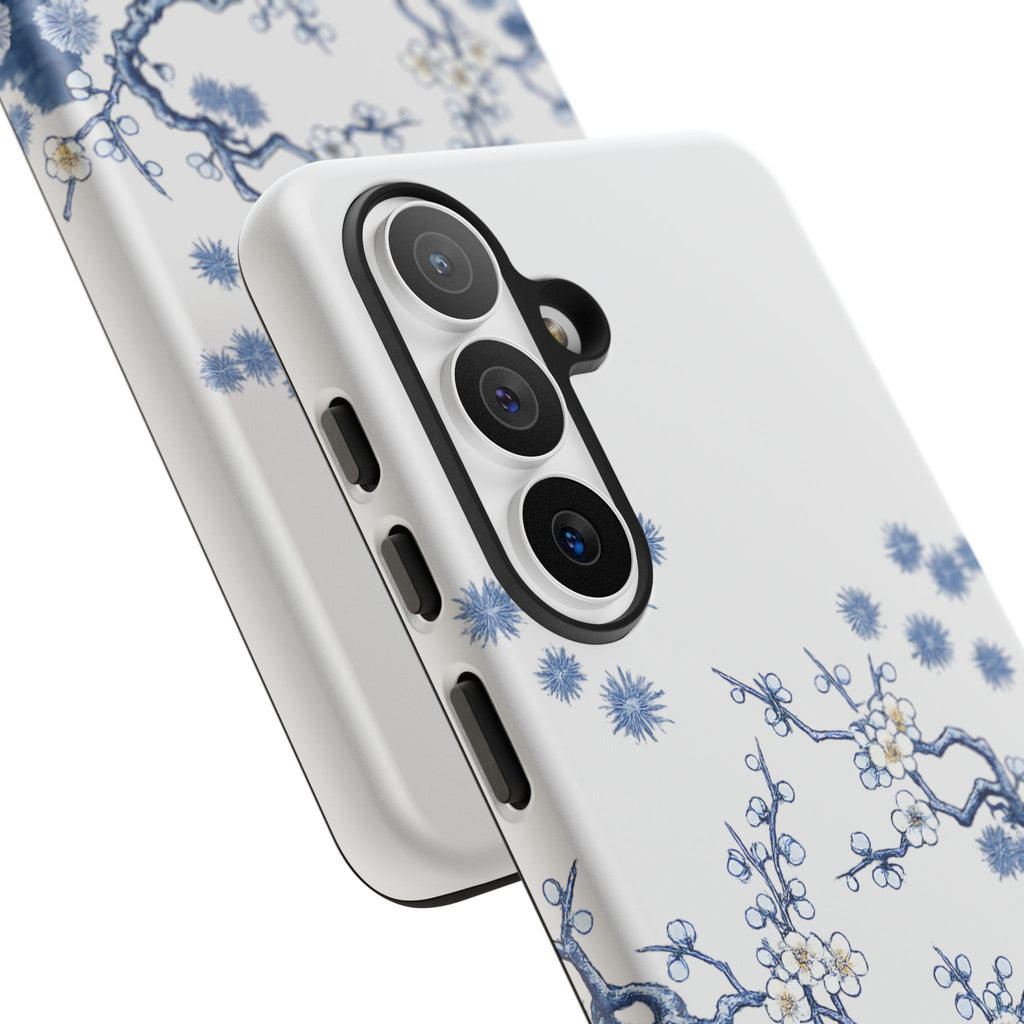 Vintage Blue White Porcelain Samsung Galaxy Phone Case | Chinoiserie Floral Tough Cover
