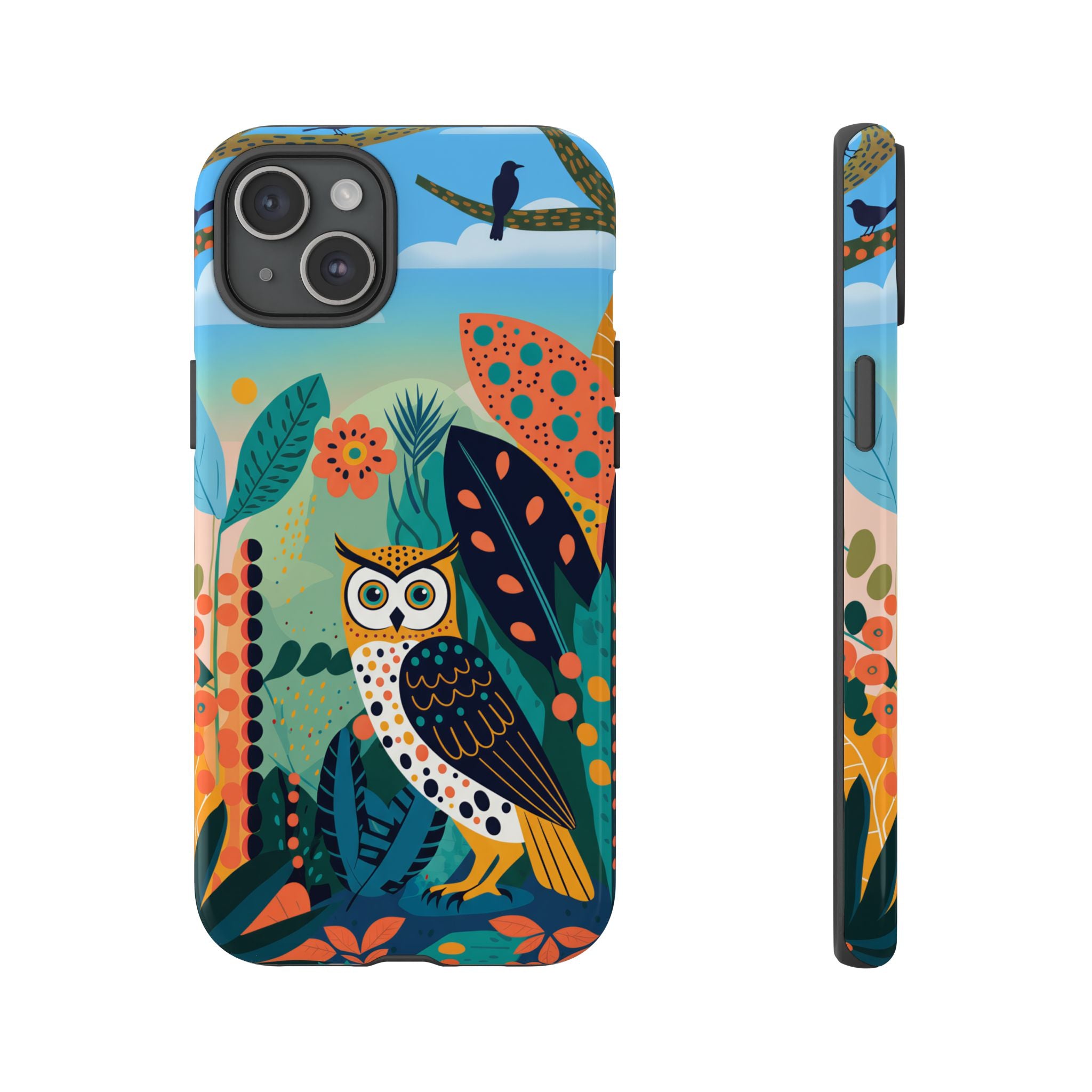 Botanical Forest Colourful Owl iPhone Case