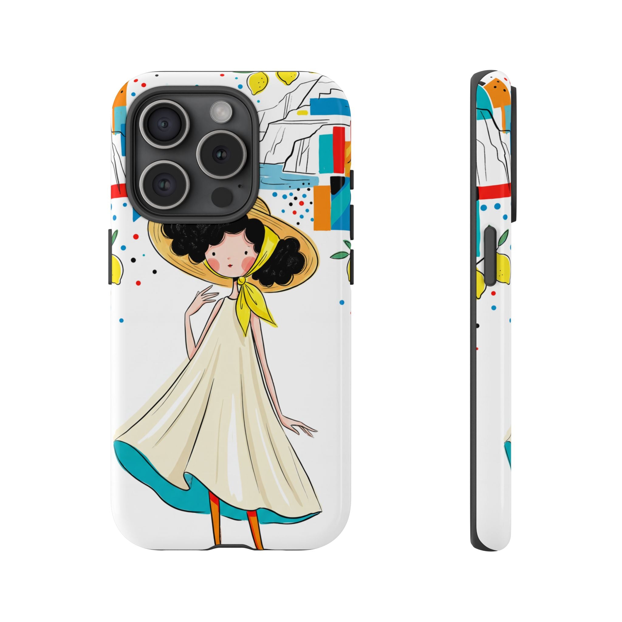 Cute Summer Girl iPhone Case | Whimsical Coastal Illustration Protective Case