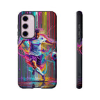 Soccer Player Neon Art Samsung Galaxy Phone Case | Vibrant Football Kick Protective Cover