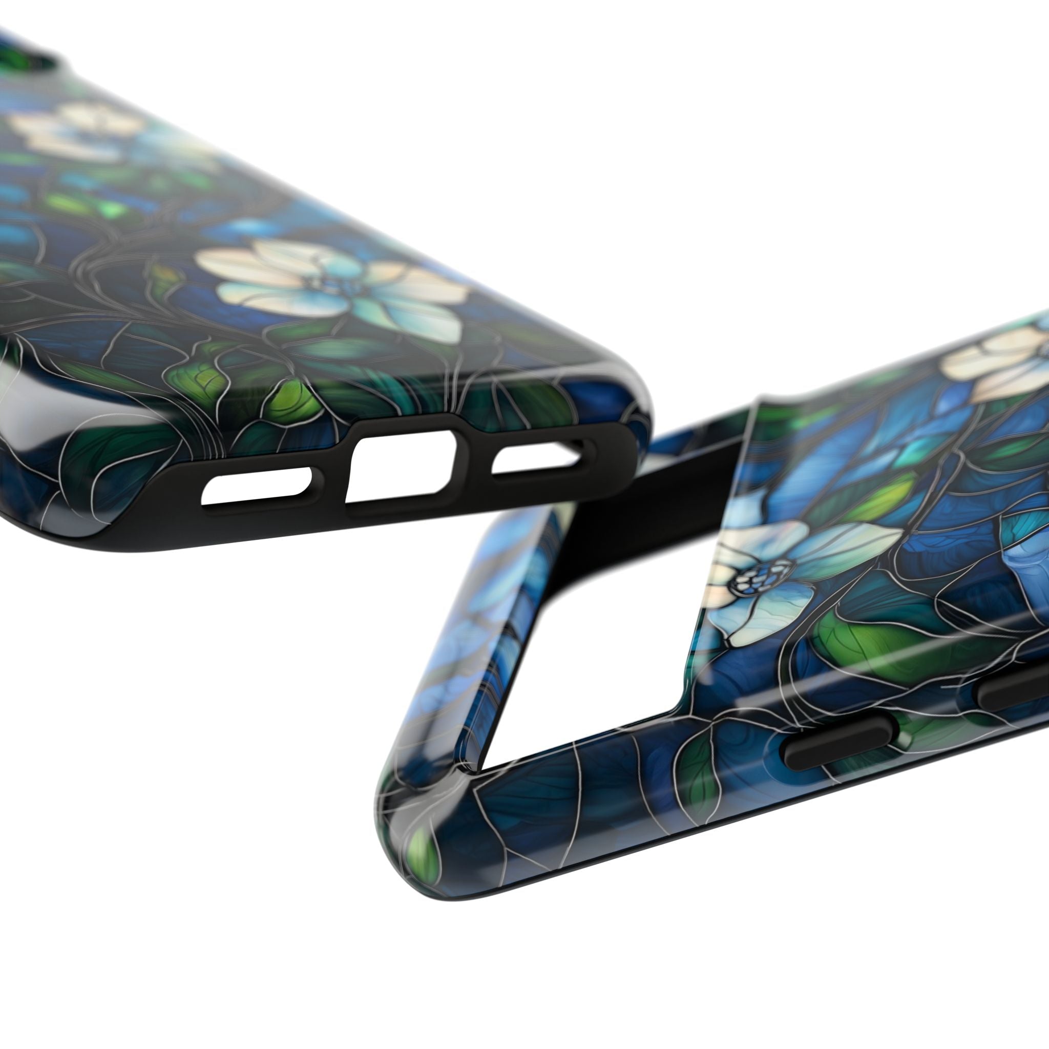 Floral Stained Glass Google Pixel Case – Blue Garden
