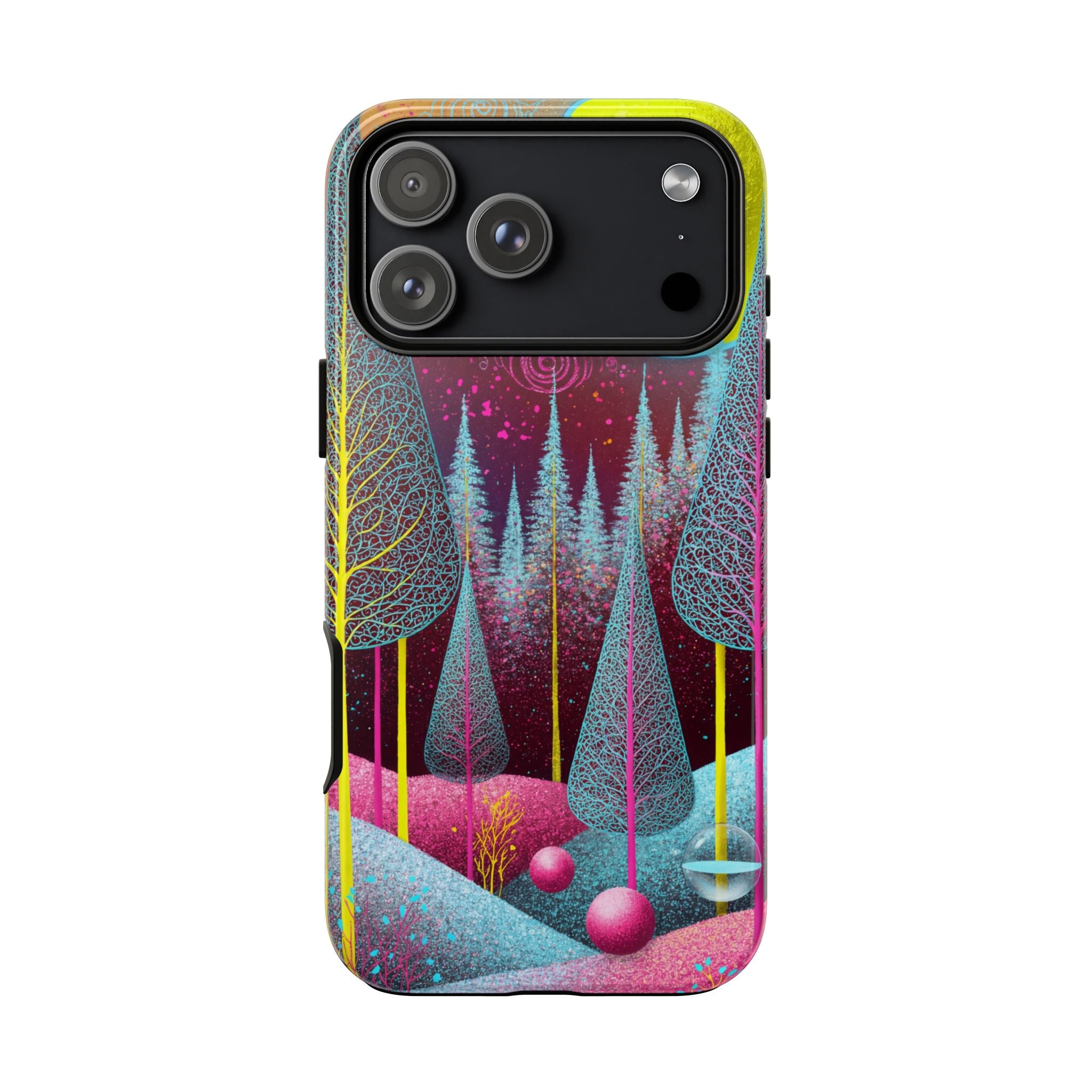Neon Dreamscape Forest iPhone Case