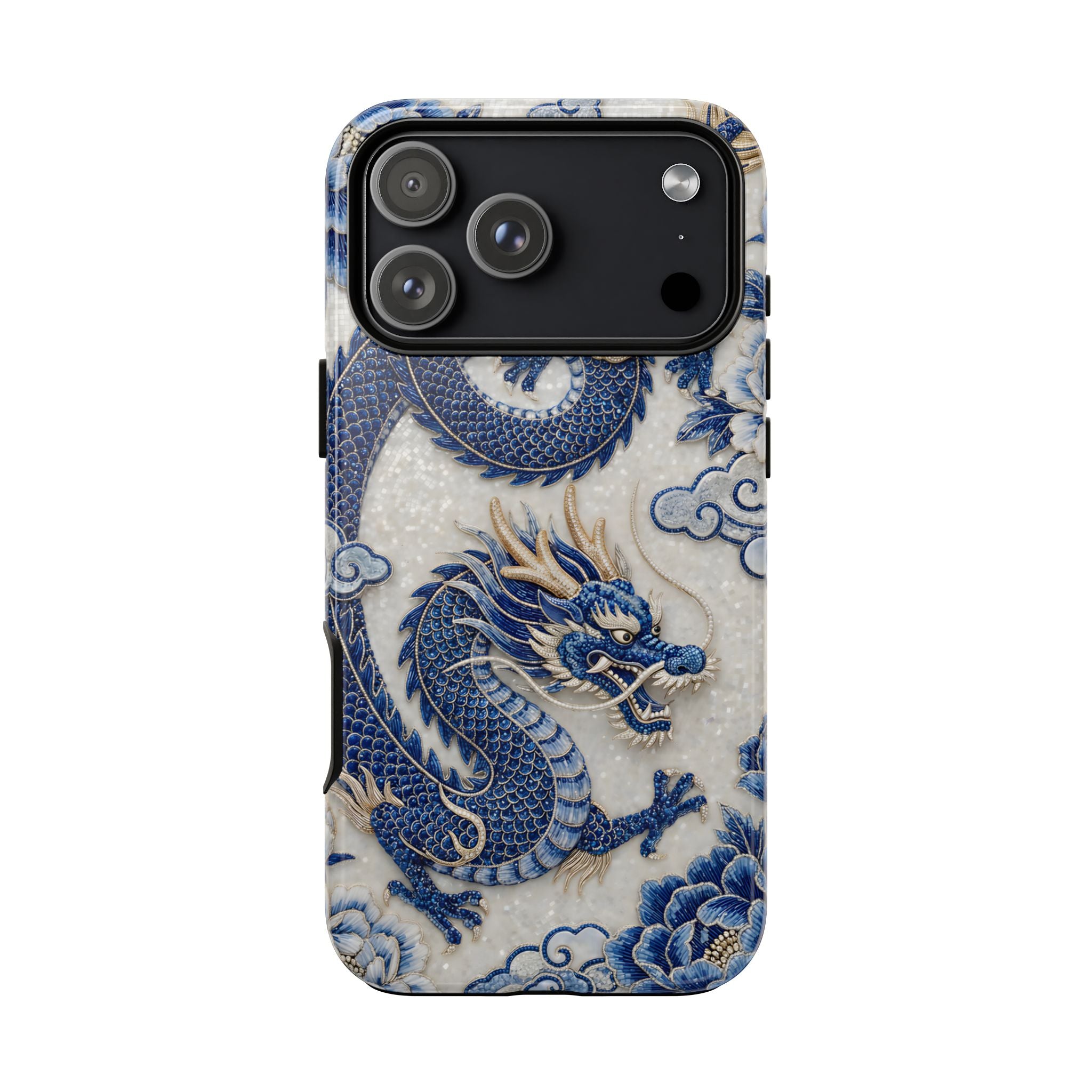 Asian Zodiac Dragon iPhone Case V2 | Blue & White Porcelain Luxury Protective Case | Year of the Dragon Gift