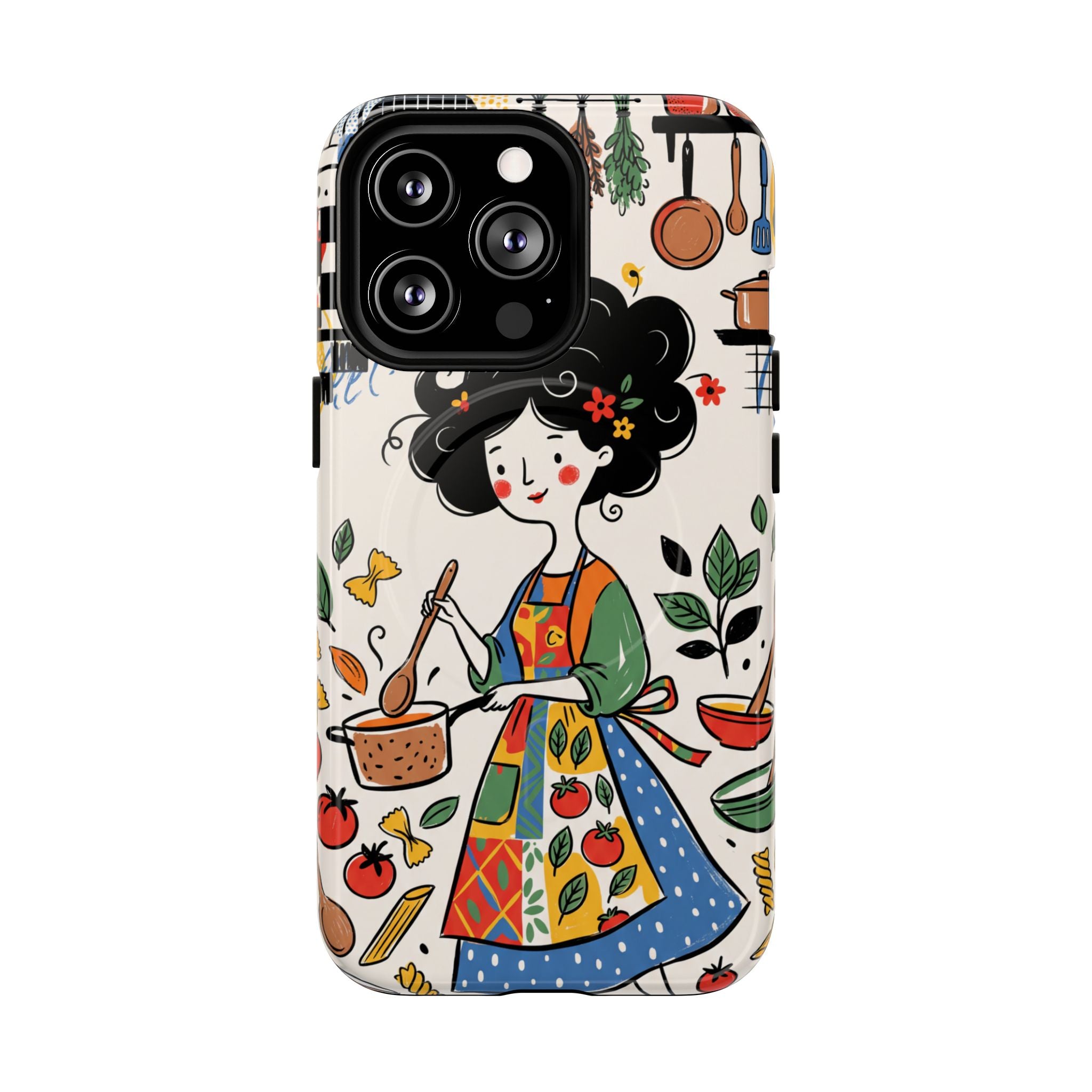 Whimsical Chef Kitchen Illustration MagSafe iPhone Case