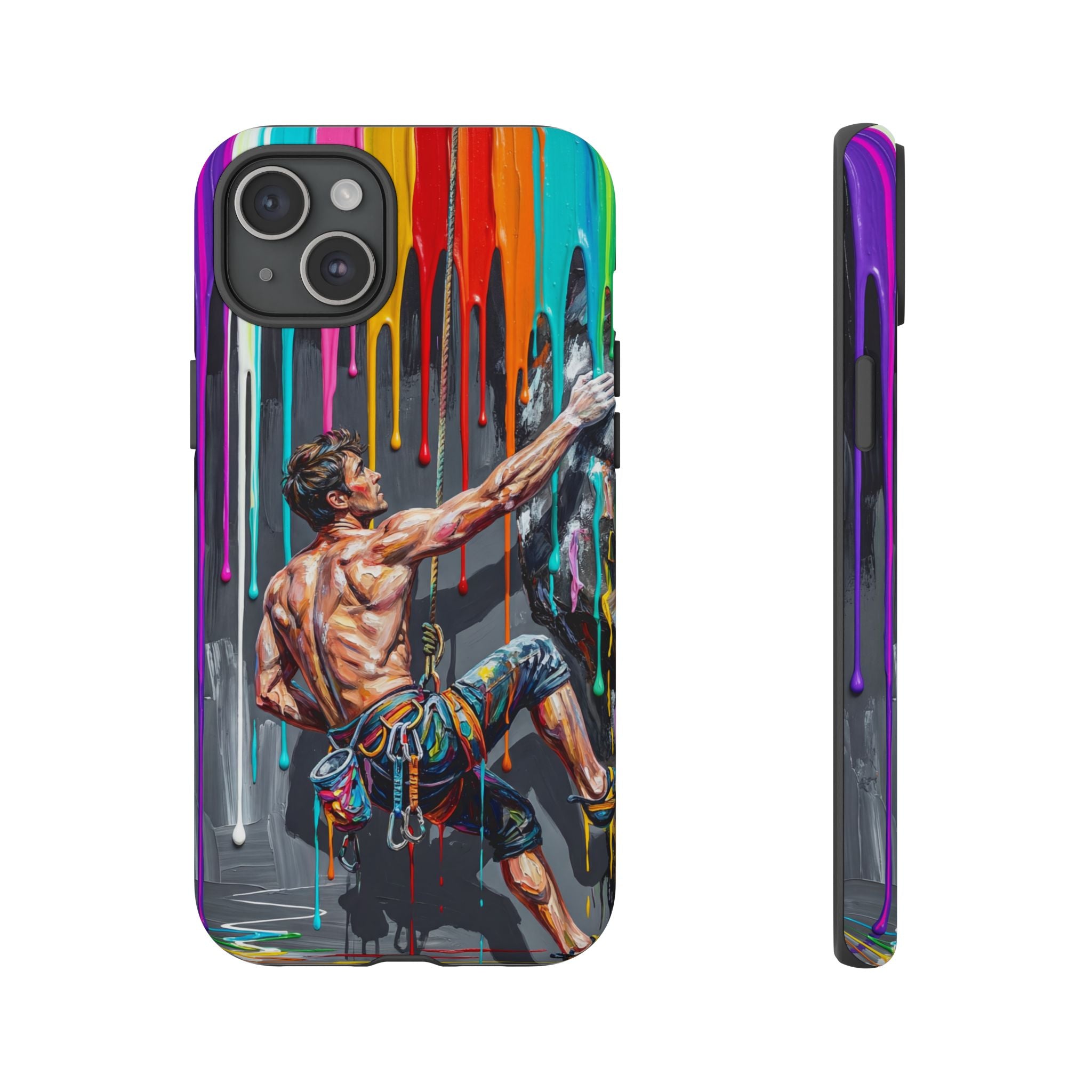 Colourful Rock Climber Art Protective iPhone Case