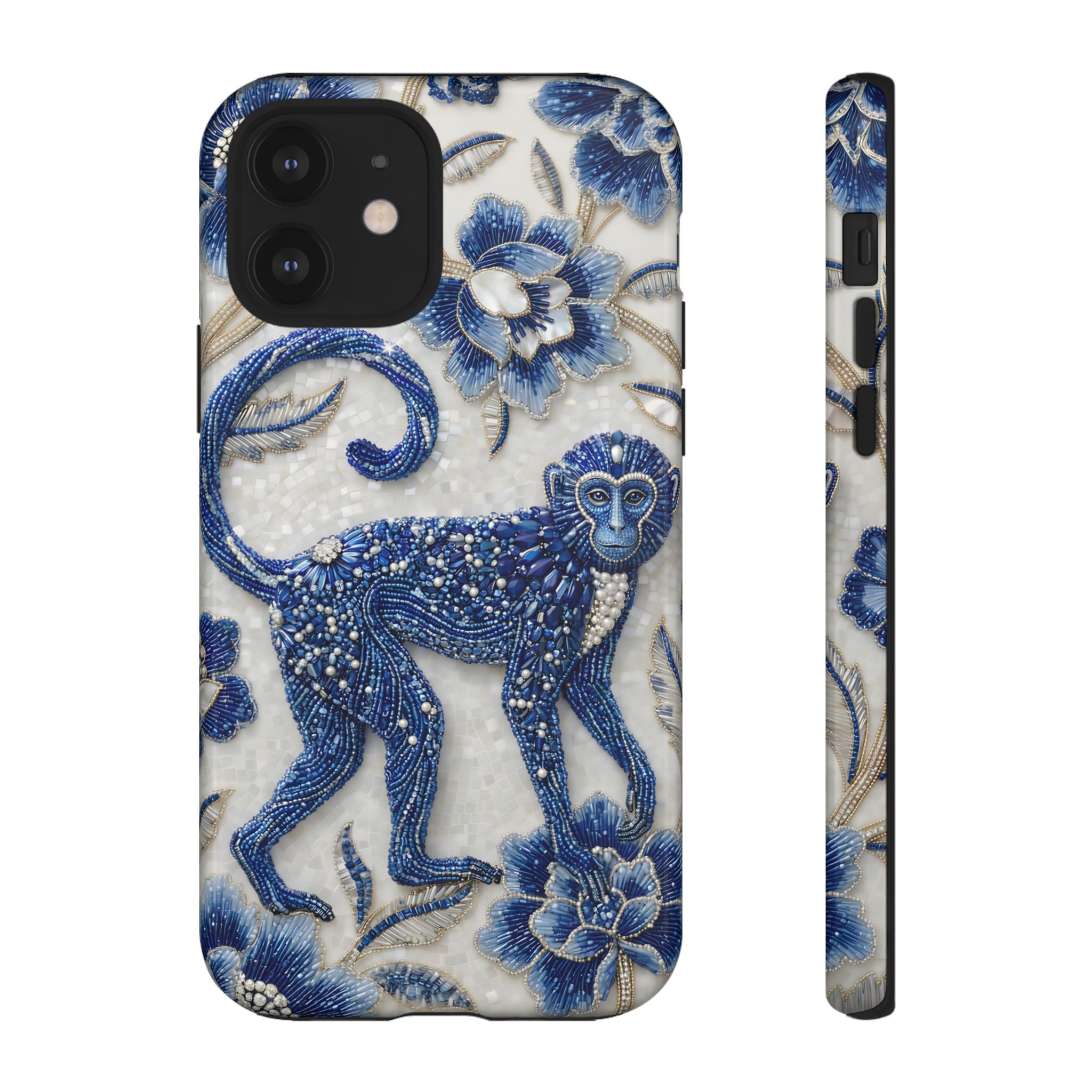Asian Zodiac Monkey iPhone Case | Blue & White Porcelain Art Protective Case | Year of the Monkey Gift