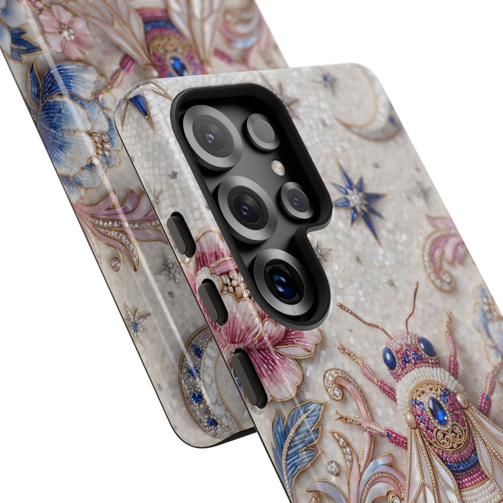 Floral Bee Moon Tough Samsung Galaxy Phone Case | Protective Artistic Phone Cover