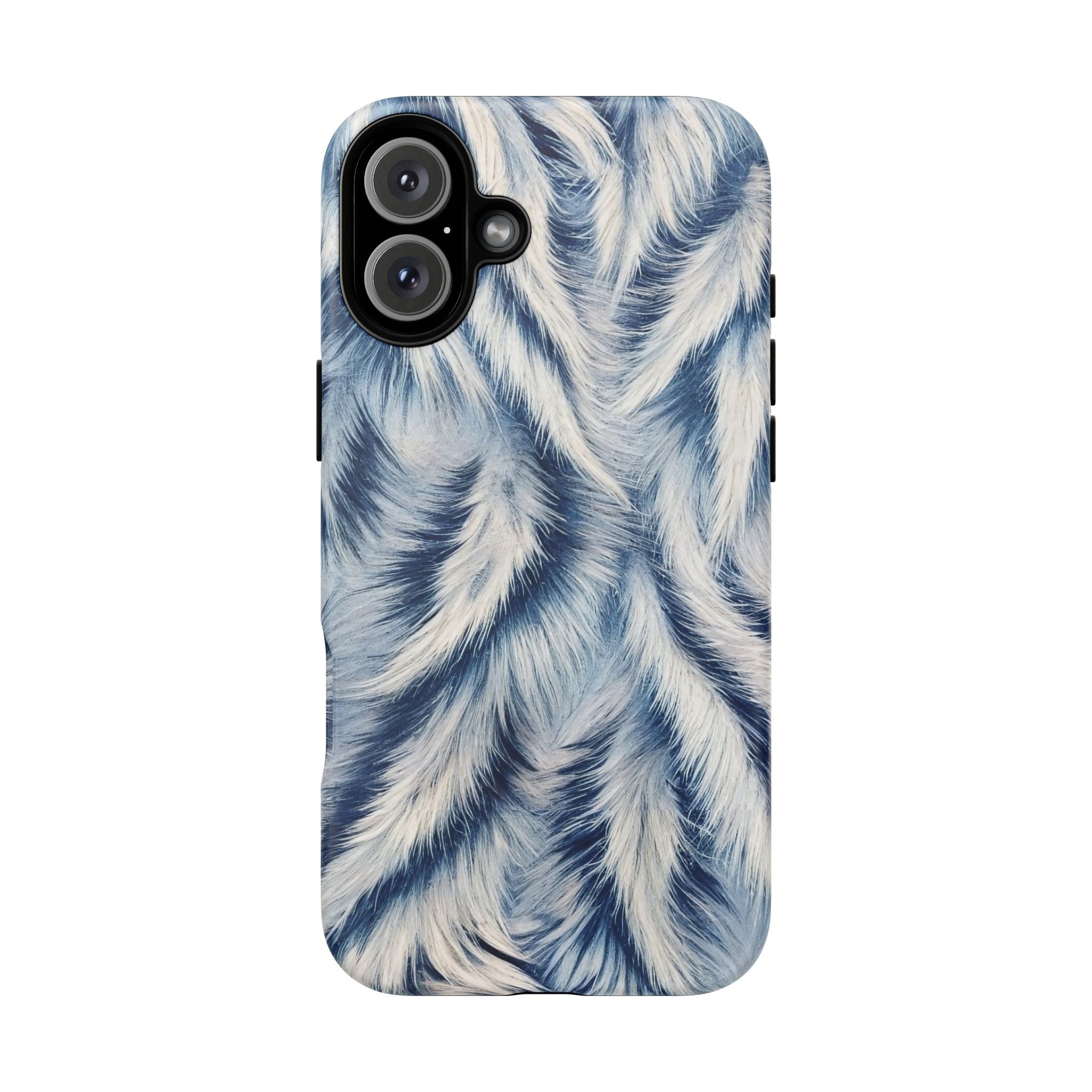 Blue Faux Fur Texture Protective Tough iPhone Case