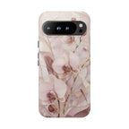 Stained Glass Orchid Google Pixel Phone Case | Pink Floral Protective Case