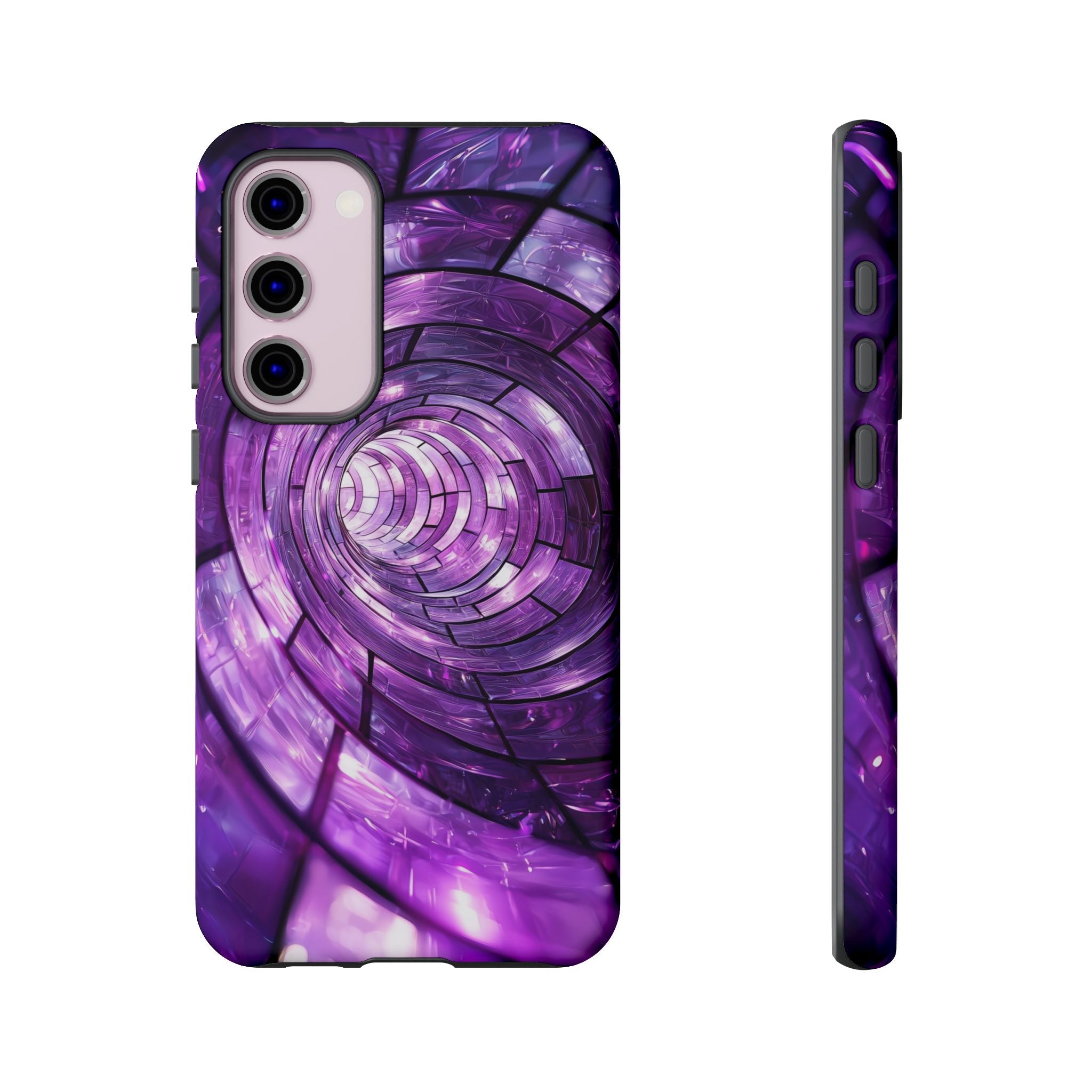 Purple Vortex Tough Samsung Galaxy Case — Abstract Spiral Protective Cover