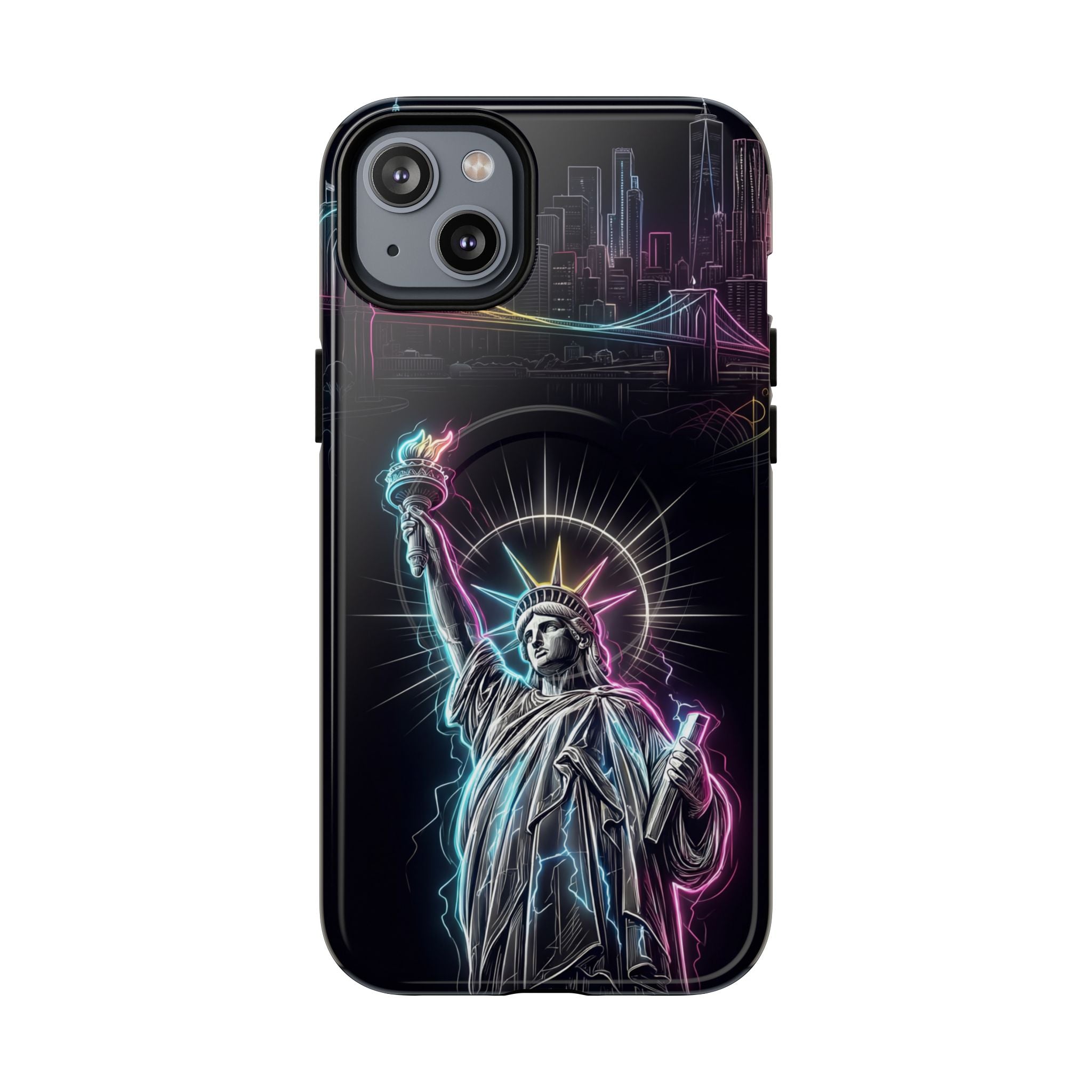 Neon Statue of Liberty Tough MagSafe iPhone Case
