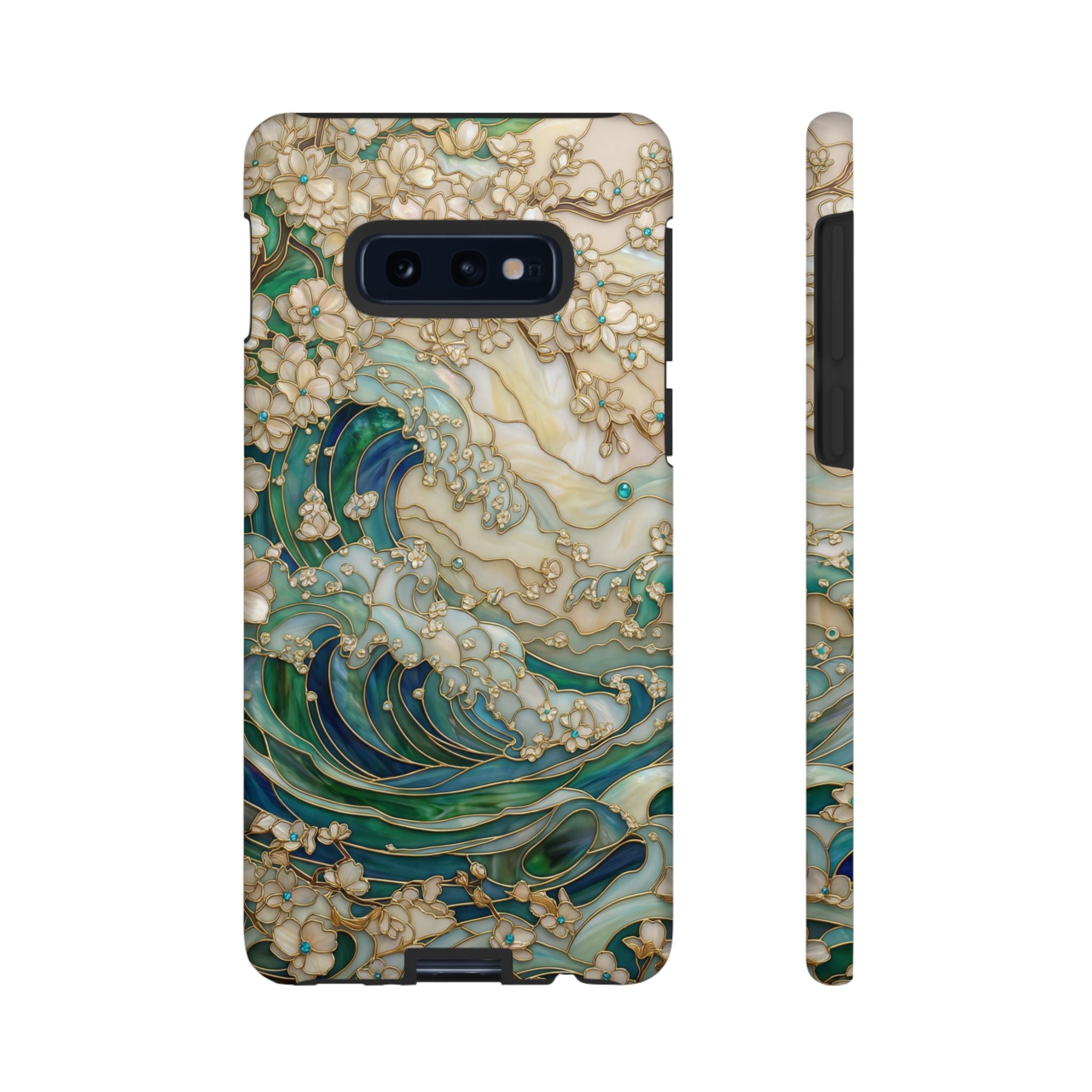 Elegant Ocean Wave Floral Art Samsung Galaxy Case