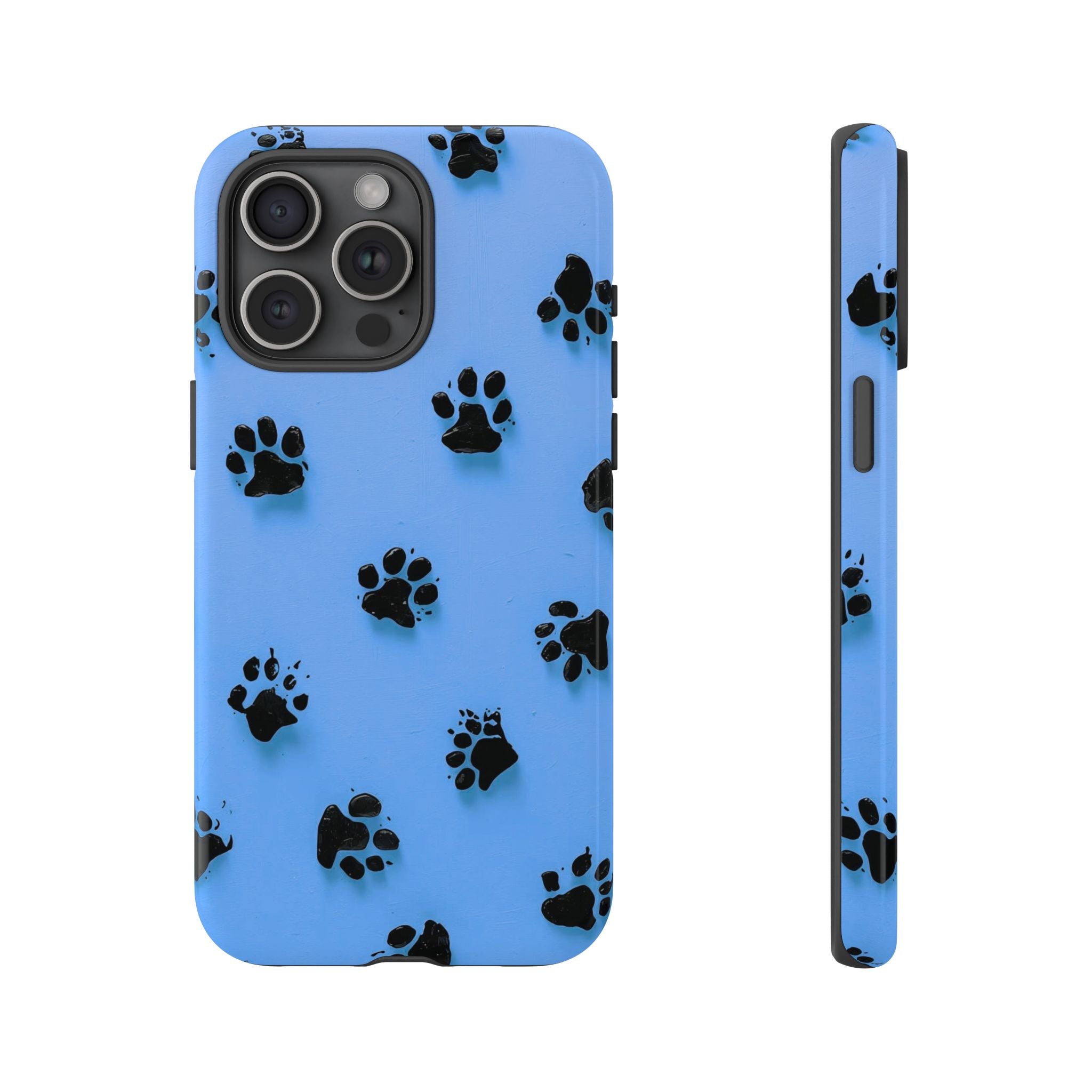 Blue Paw Print Tough iPhone Case — Protective Dog & Cat Lover Cover