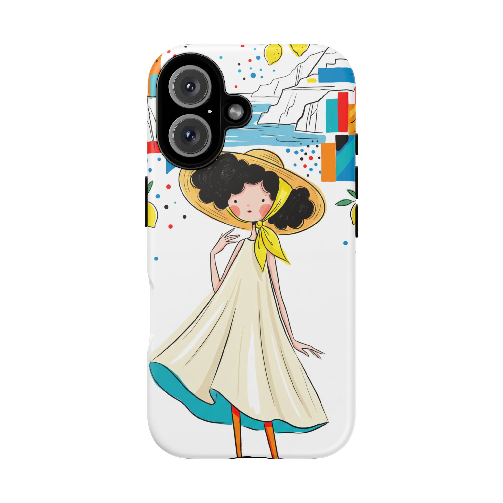 Cute Summer Girl iPhone Case | Whimsical Coastal Illustration Protective Case