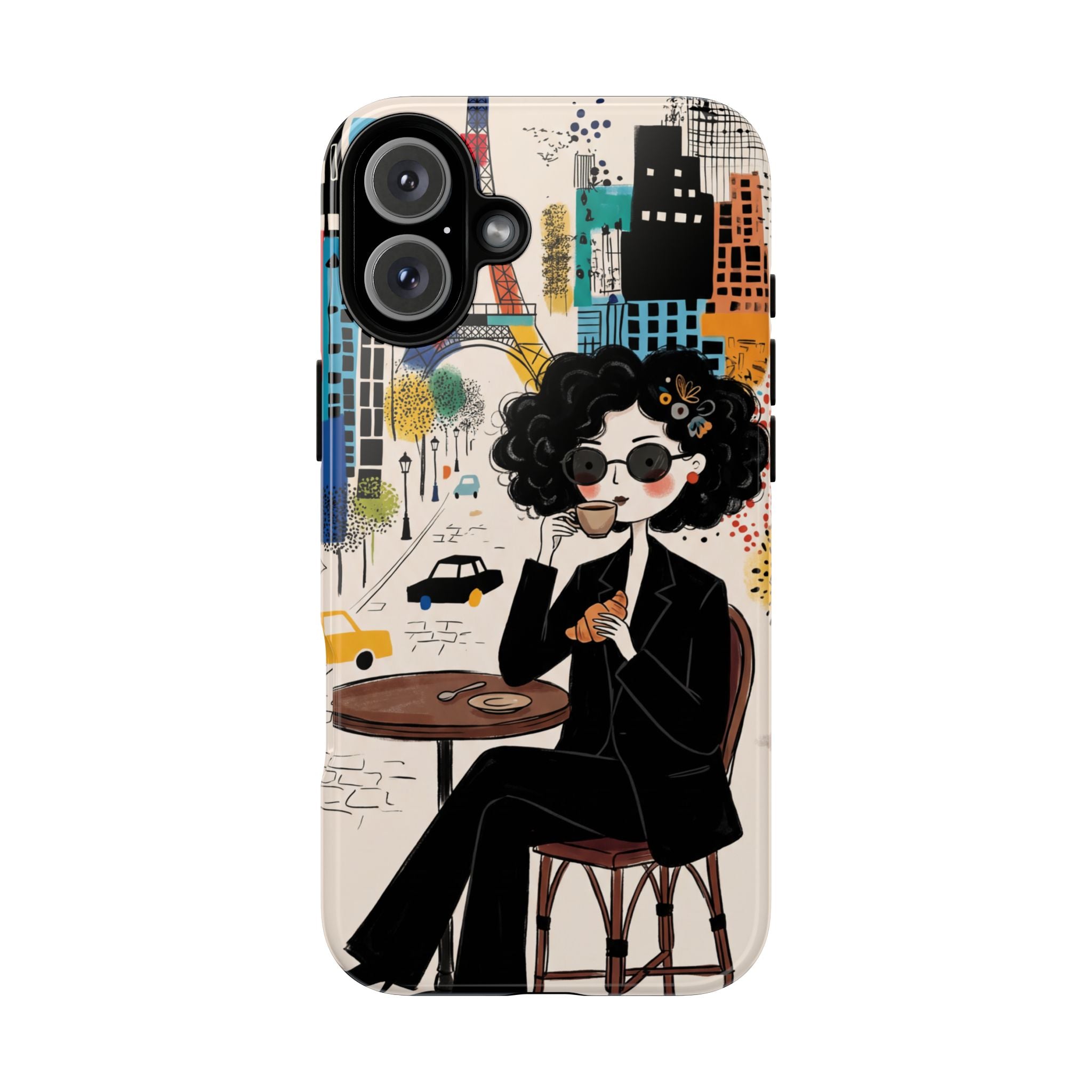 Paris Cafe Chic iPhone Case | Stylish Woman Illustration iPhone Cover