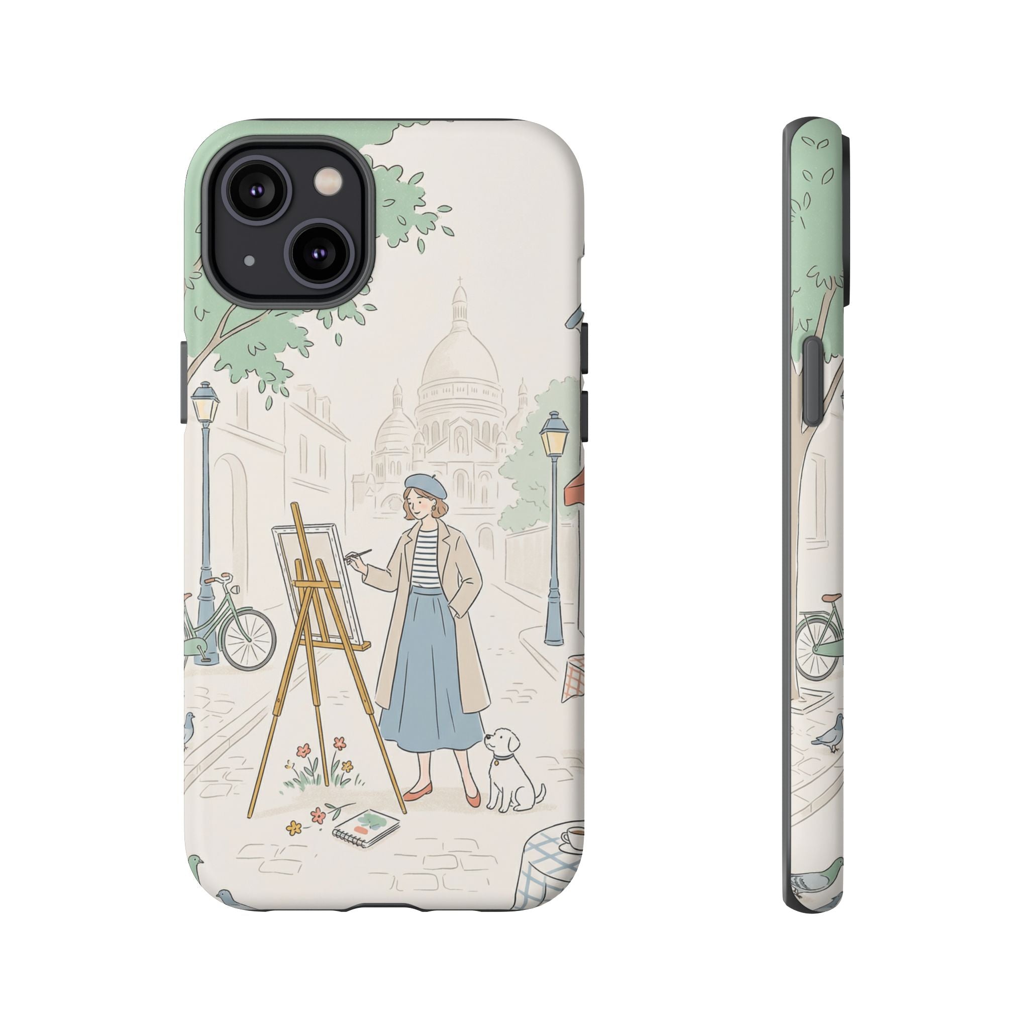 Artist in Paris iPhone Case | Vintage Painter Street Scene Protective Cover