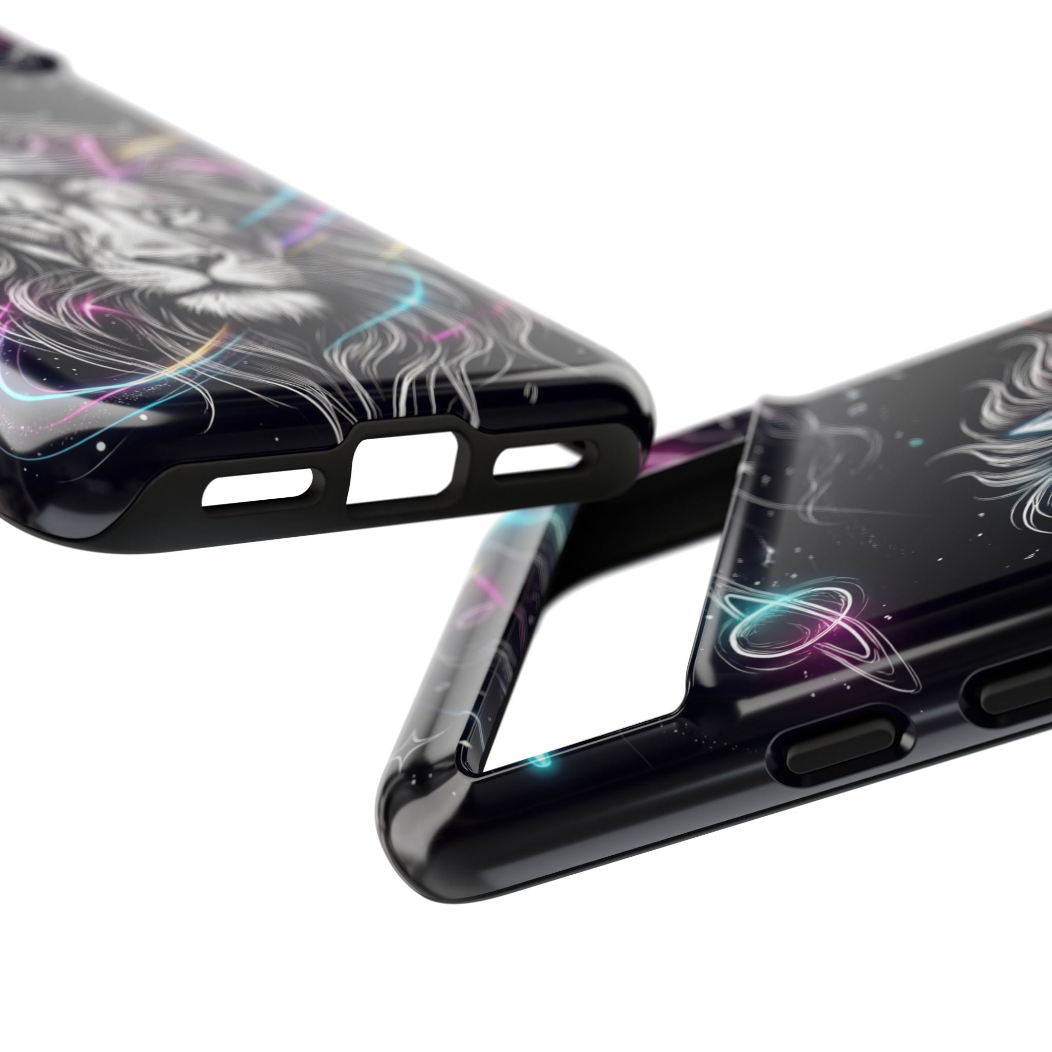 Galaxy Lion Google Pixel Phone Case | Neon Crowned Lion Protective Case