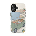 Retro Coastal Road Trip Design MagSafe iPhone Case