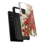 Poinsettia Samsung Galaxy Phone Case | Christmas Floral Cover