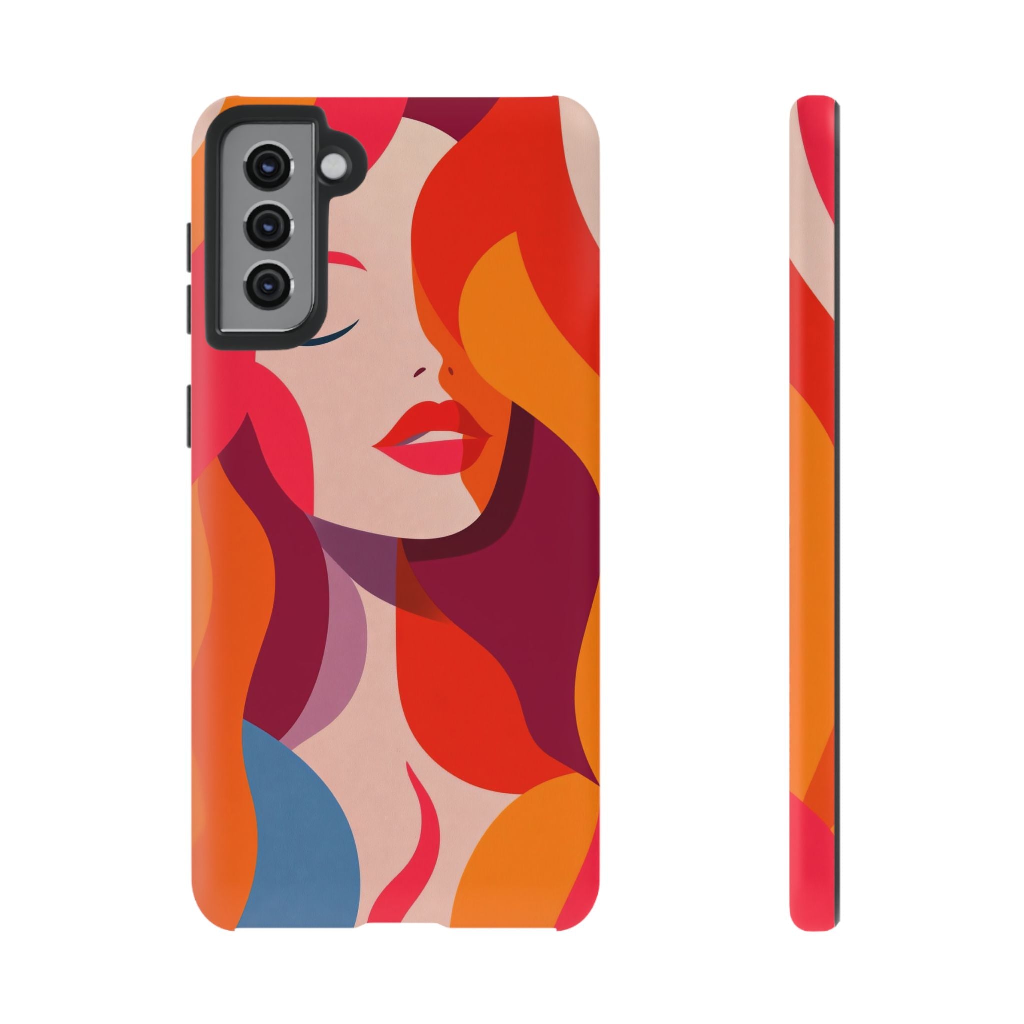 Retro Pop Art Woman Samsung Galaxy Case | Bold Colourful Abstract Portrait