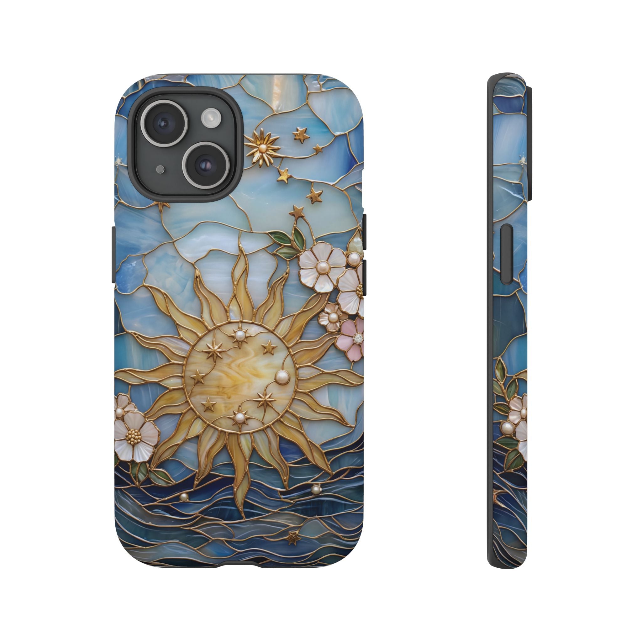 Stained Glass Floral Sun & Sea Tough iPhone Case