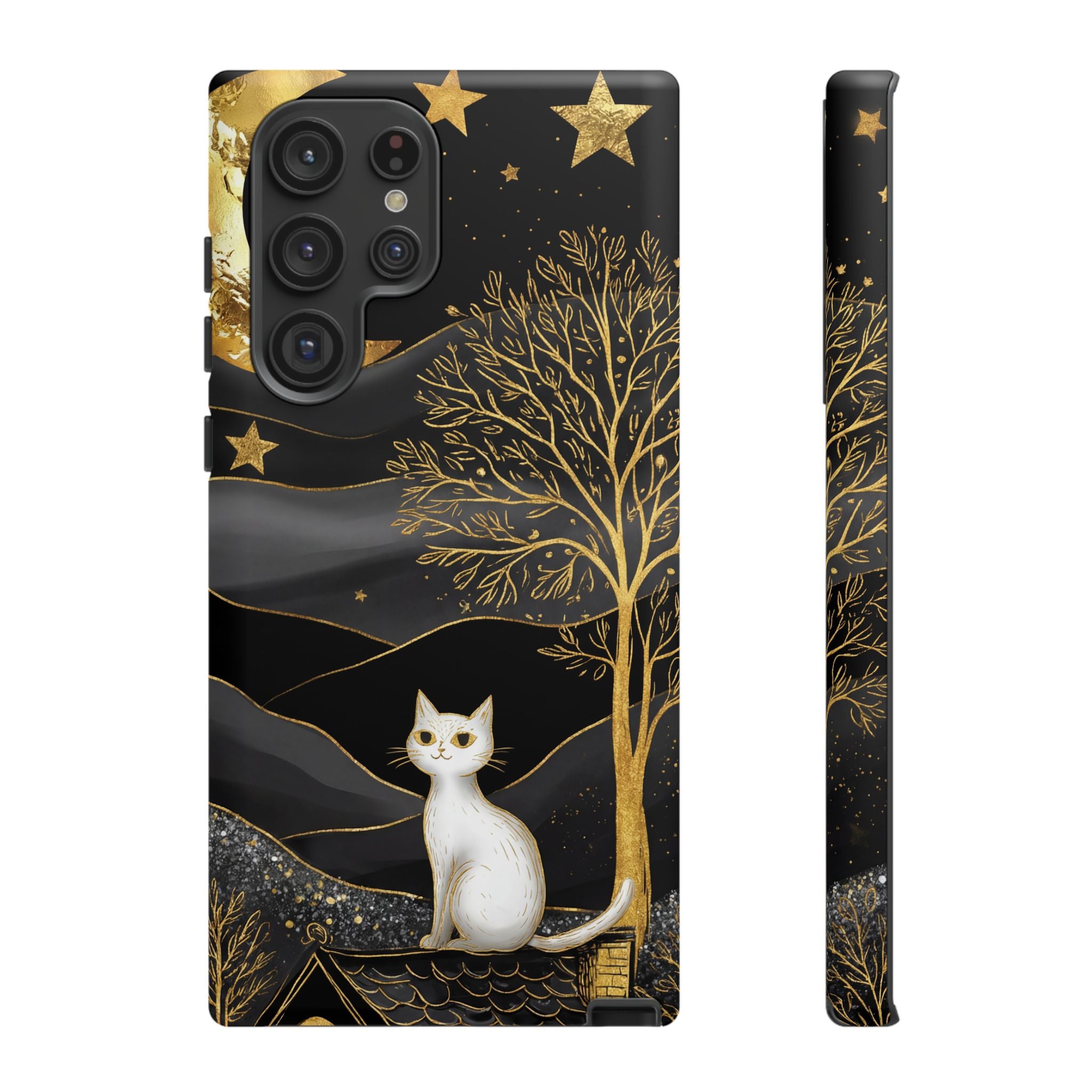 Gold Moon & Celestial Cat Samsung Galaxy Case