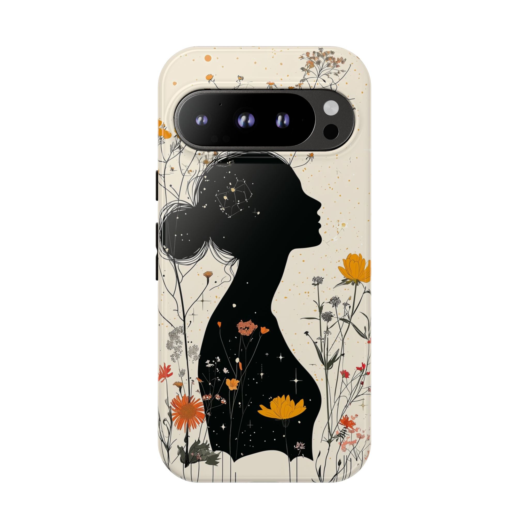 Floral Silhouette Google Pixel Case | Botanical Woman